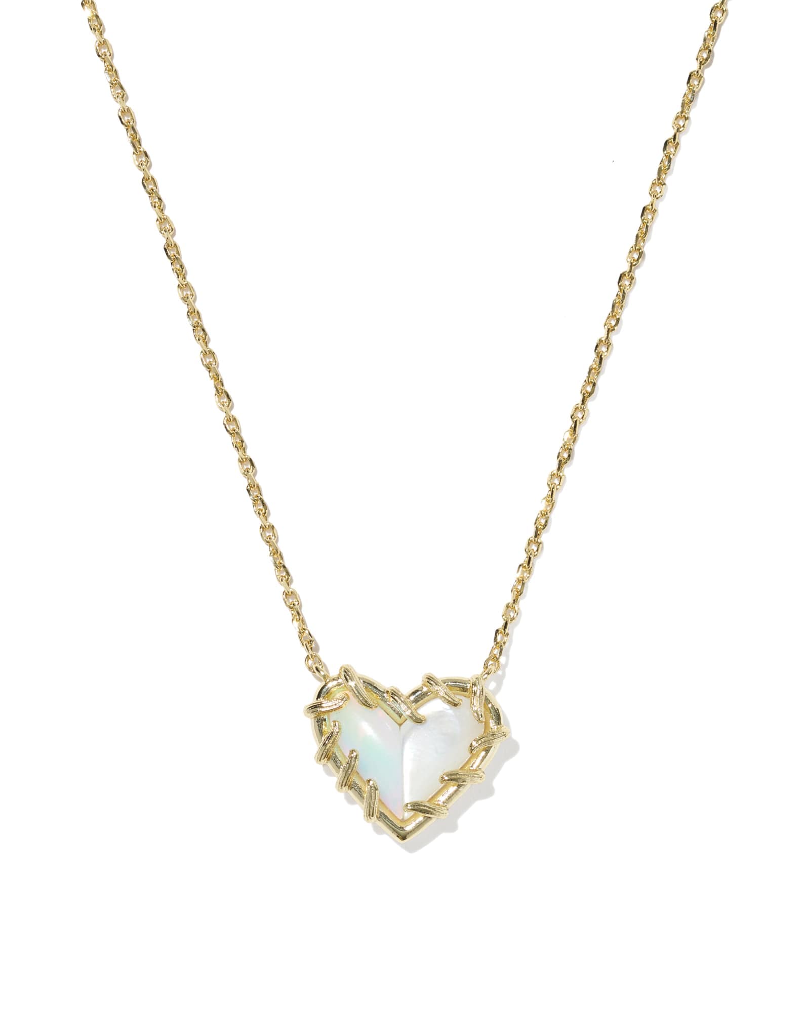 Dolly Parton x Kendra Scott Patchwork Ari Heart Gold Short Pendant Necklace