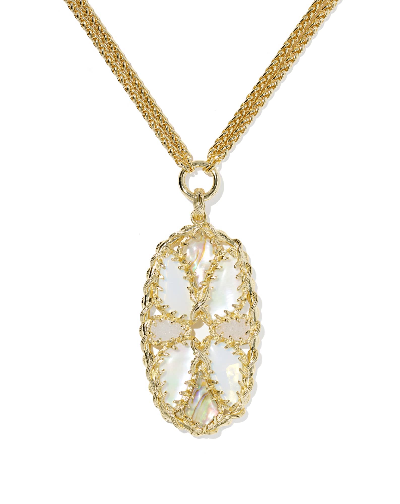 Dolly Parton x Kendra Scott Patchwork Gold Long Pendant Necklace