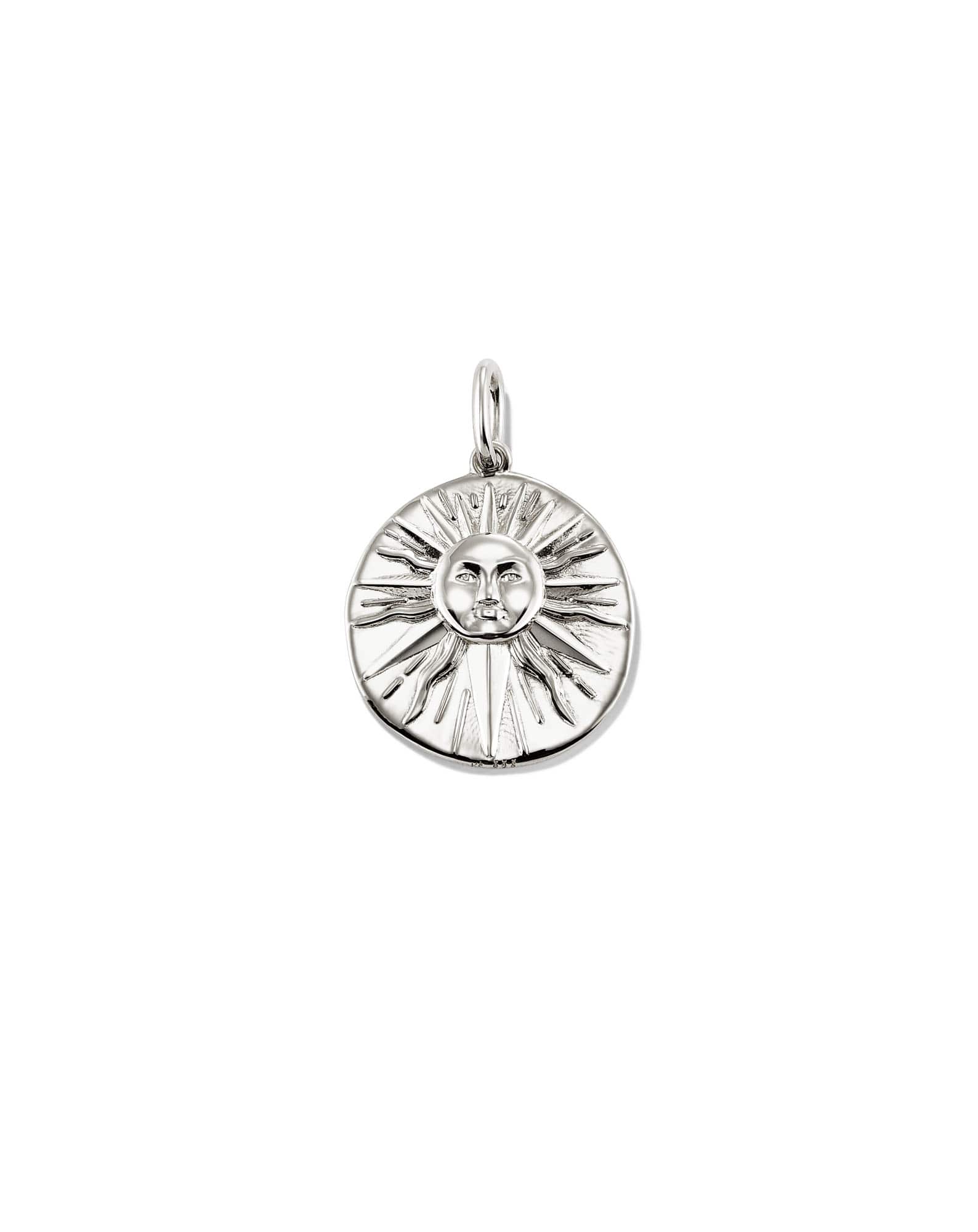 Sun Coin Charm in Sterling Silver