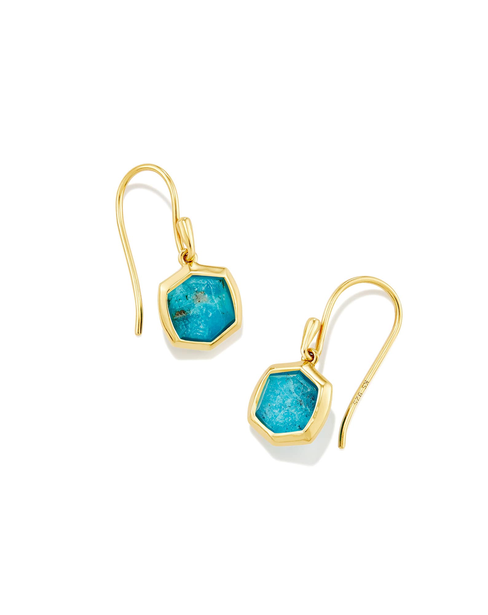 Davis 18k Gold Vermeil Small Drop Earrings in Turquoise