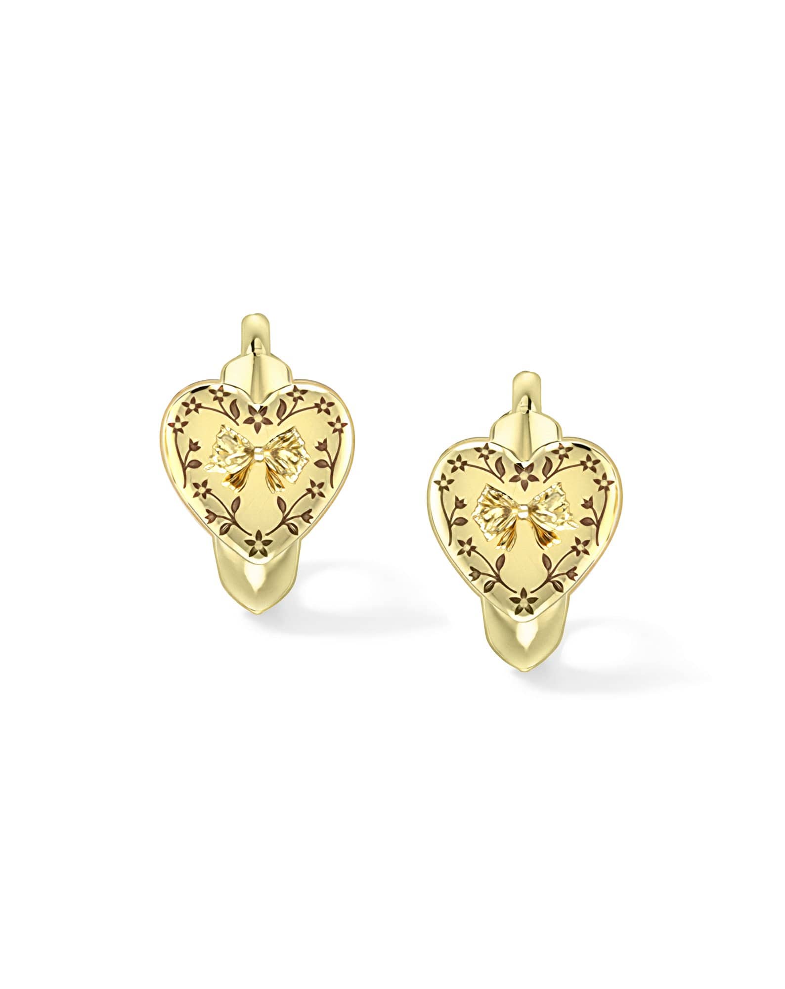 Kendra Scott x LoveShackFancy Heart Gold Huggie Earrings