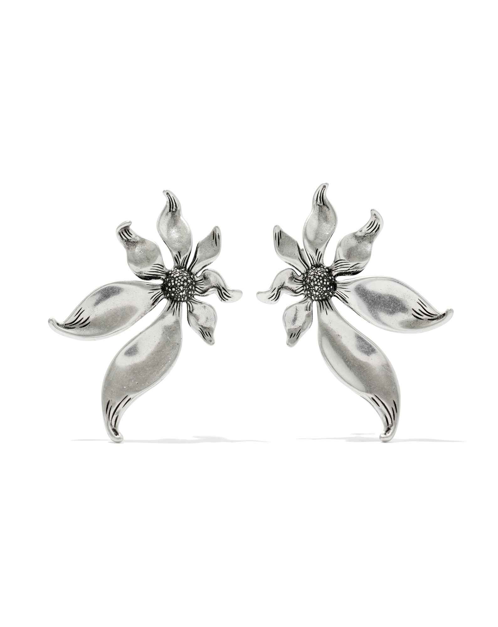 Anya Flower Vintage Silver Stud Earrings