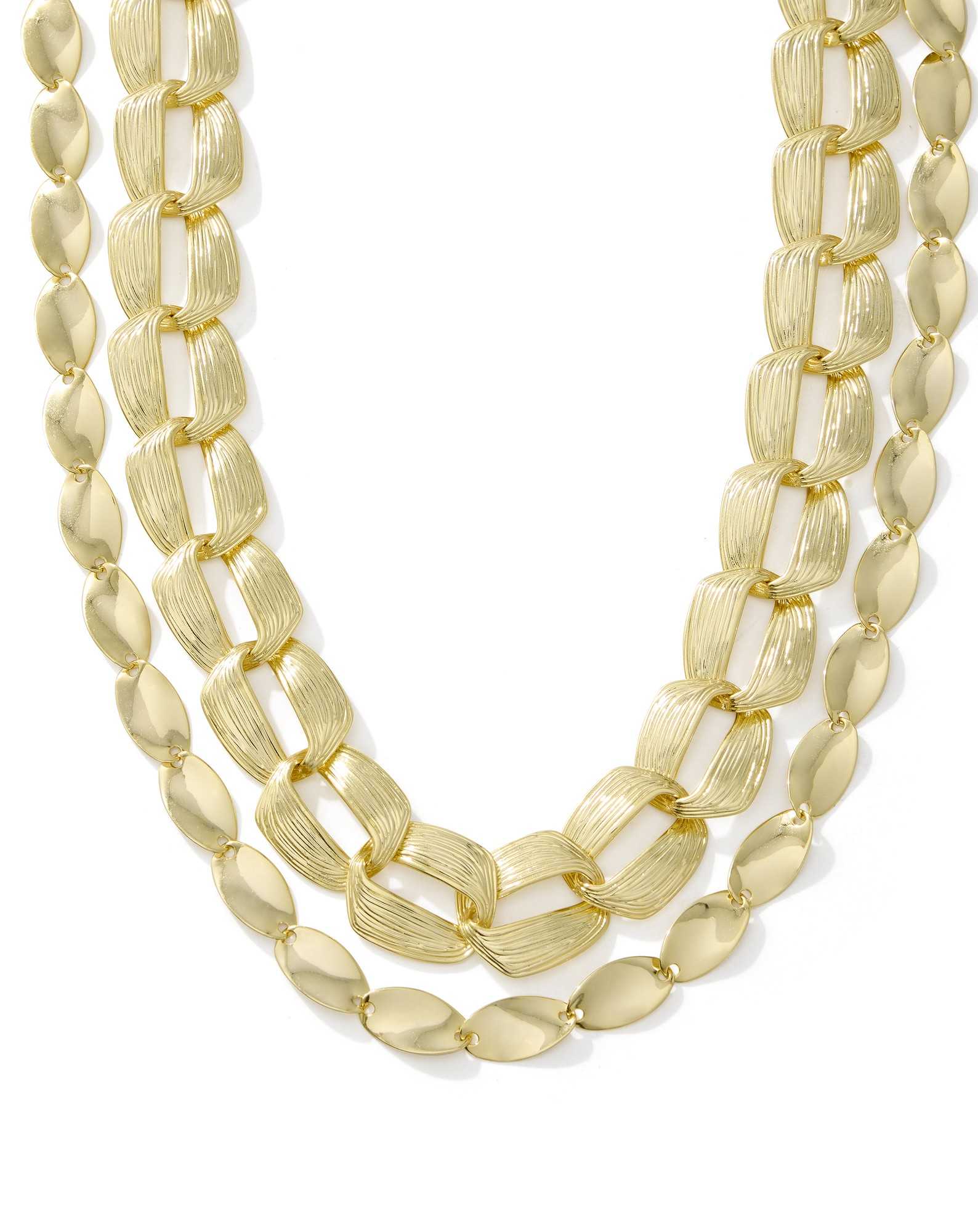 Kira Gold Chain Multi Strand Necklace