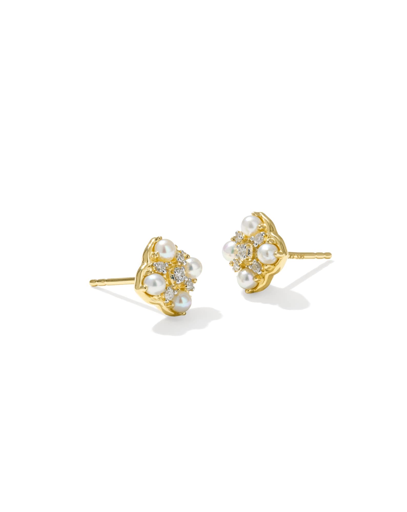 Dira Luxe 14k Yellow Gold Stud Earrings