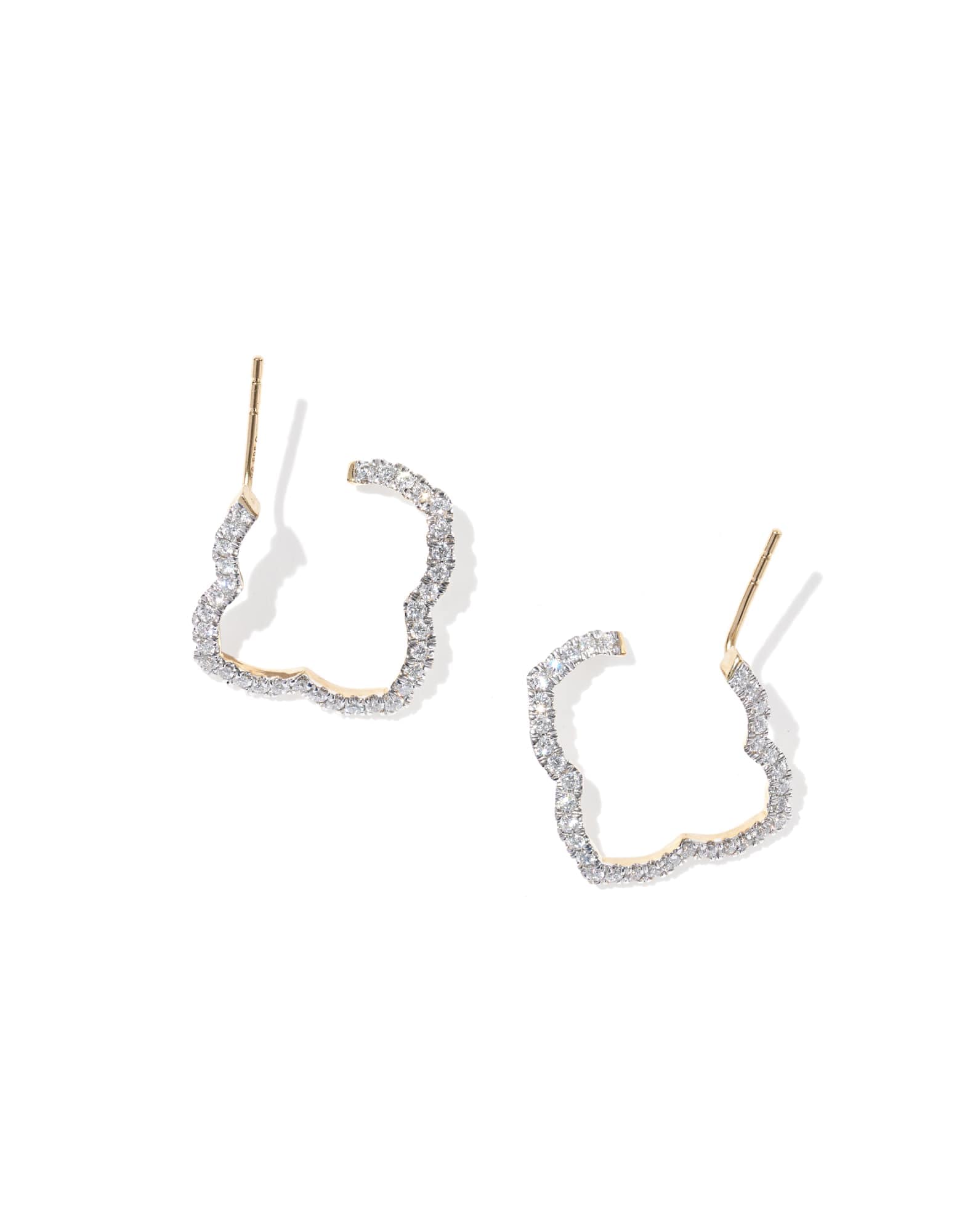 0.53 ct Lab Grown Diamond Dira 14k Yellow Gold Open Frame Earrings