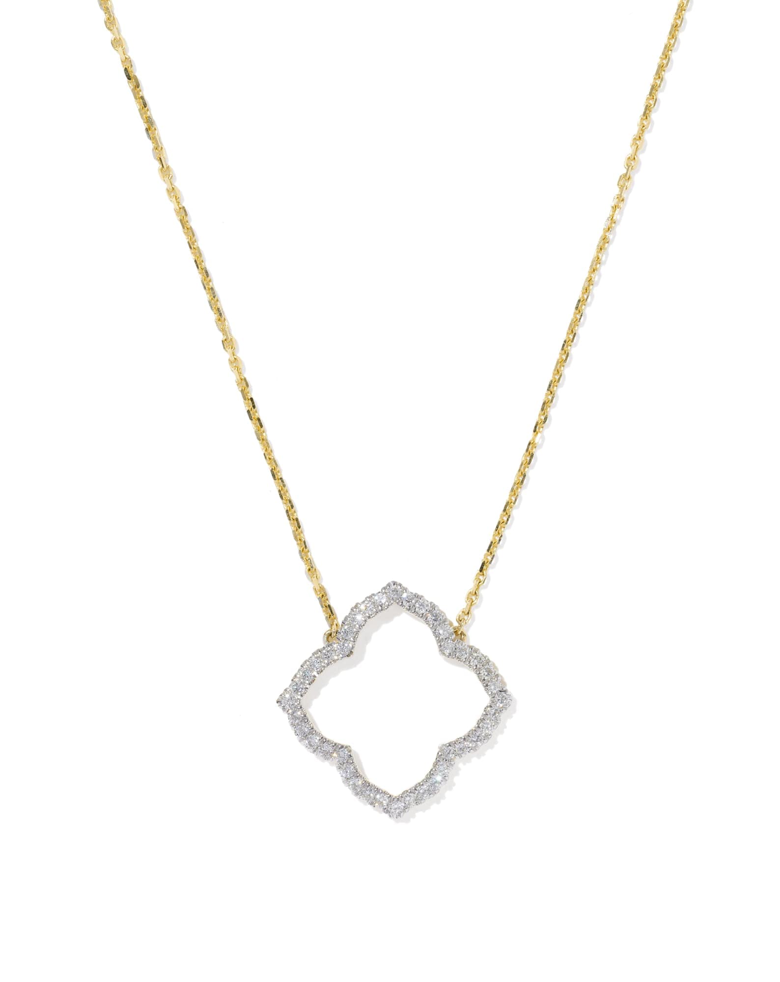 0.31 ct Lab Grown Diamond Dira 14k Yellow Gold Open Frame Short Pendant Necklace