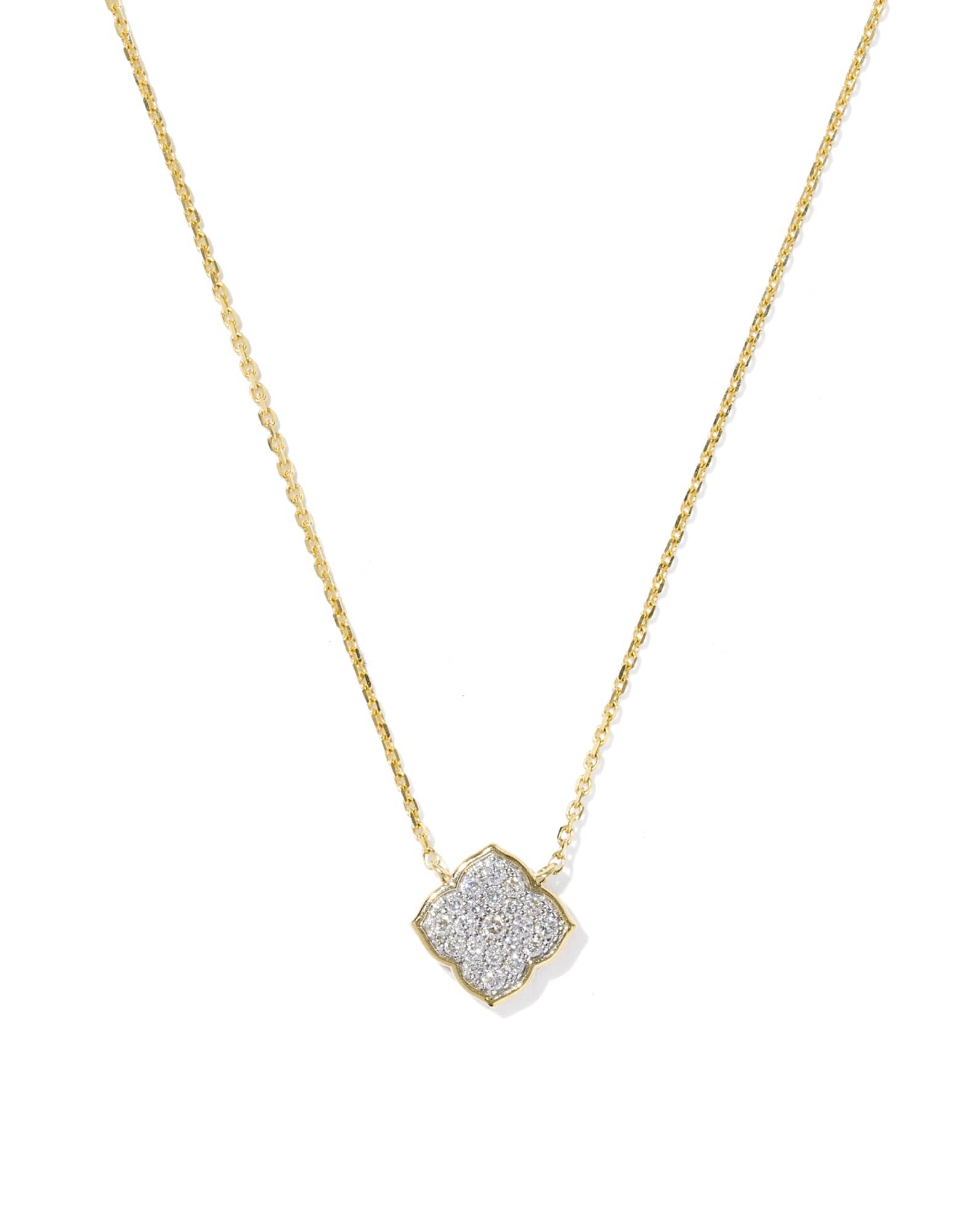 0.12 ct Pave Dira 14k Yellow Gold Short Pendant Necklace