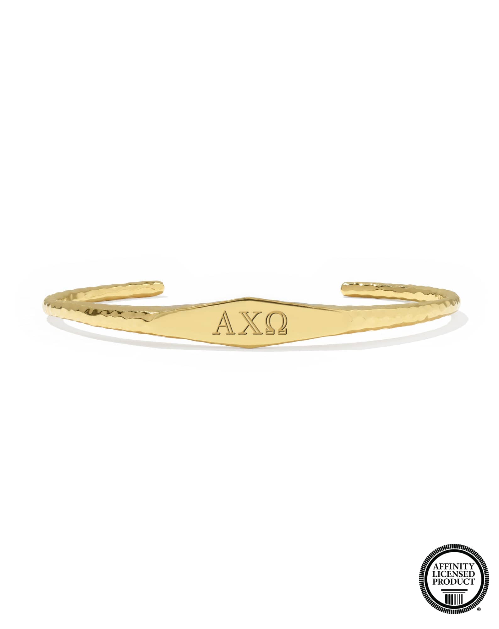 Alpha Chi Omega 18k Yellow Gold Vermeil Davie Cuff Bracelet