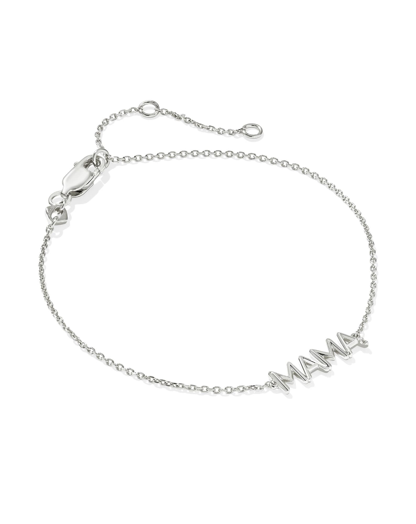Mama Sparkle Sterling Silver Delicate Chain Bracelet