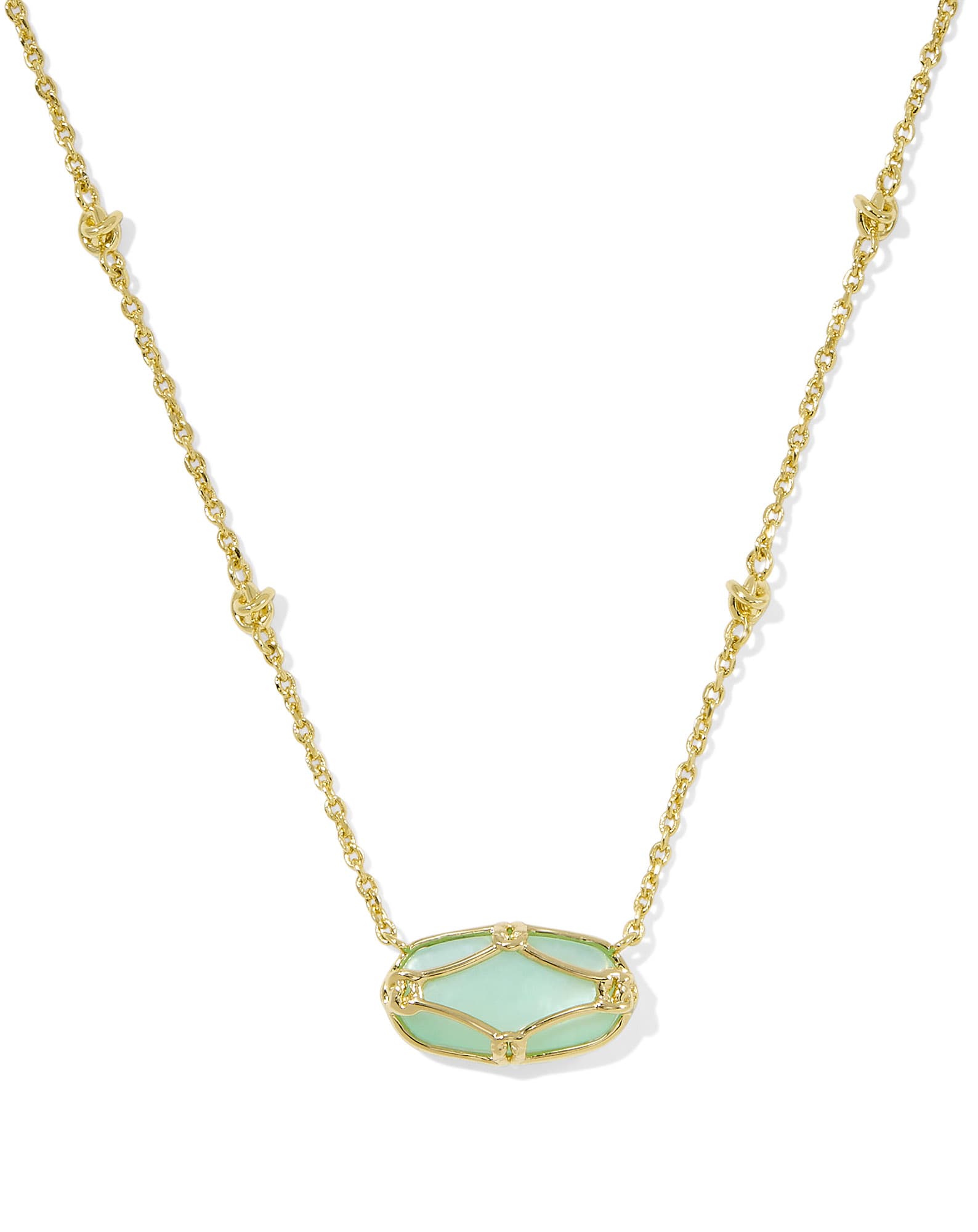 Elisa Lattice Frame Gold Short Pendant Necklace