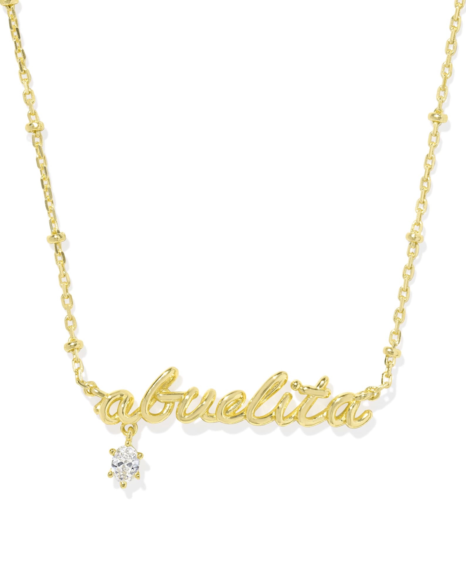 Abuelita Gold Crystal Short Pendant Necklace