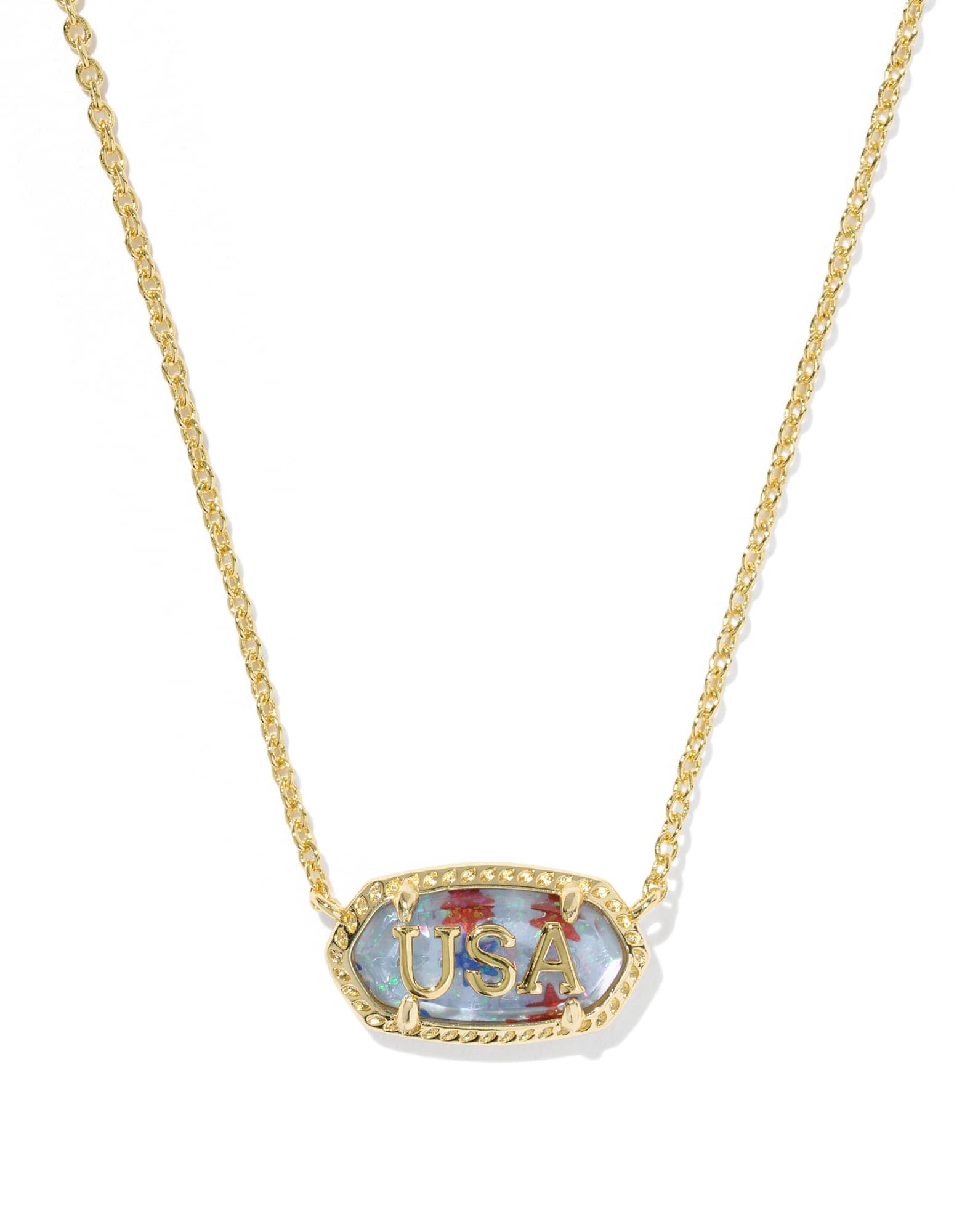Elisa USA Gold Short Pendant Necklace