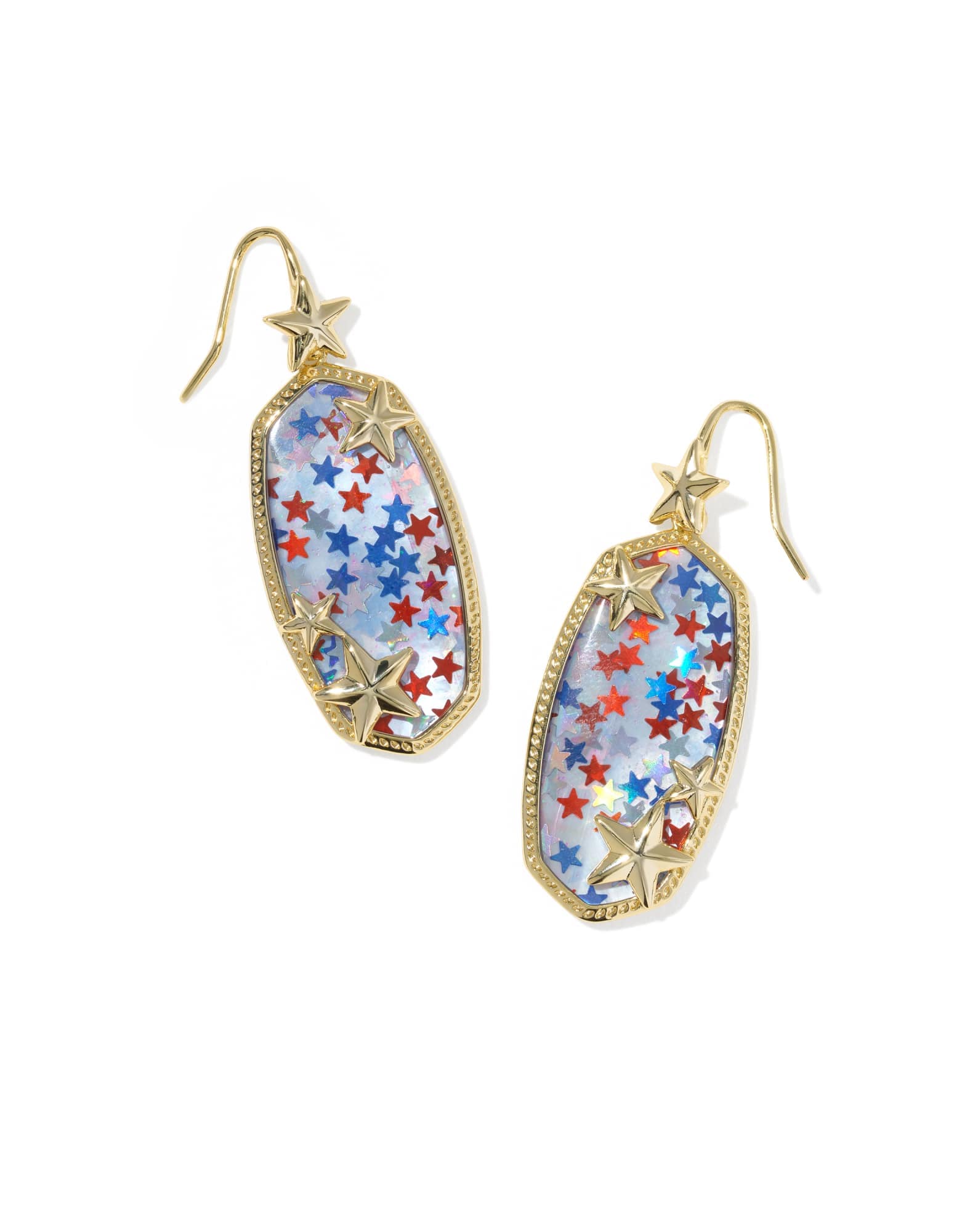 Elle Multi Star Gold Drop Earrings