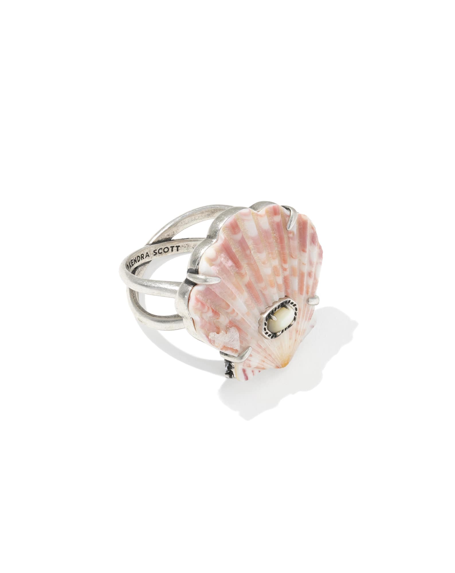 Lucia Shell Vintage Silver Cocktail Ring