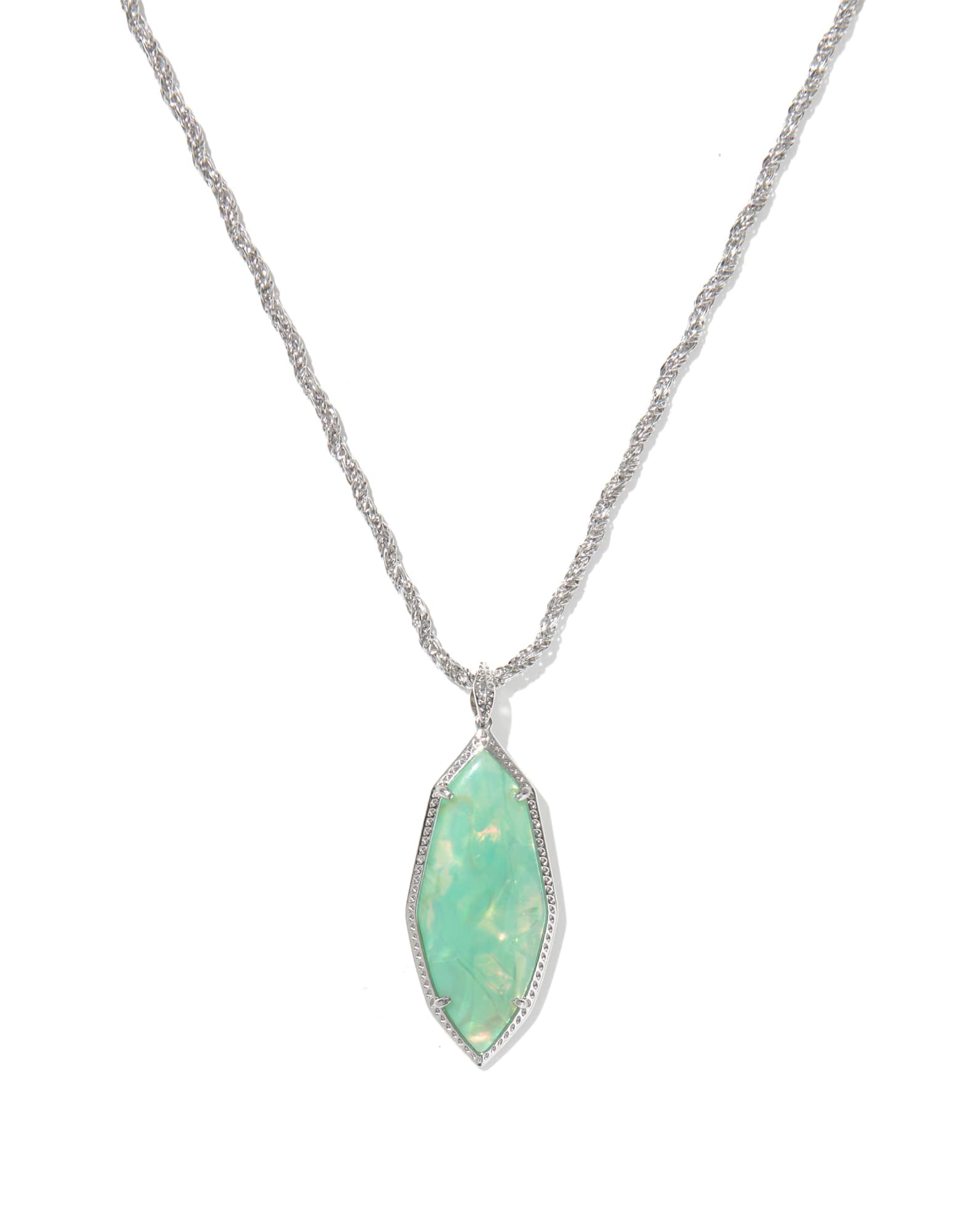 Ophelia Silver Large Long Pendant Necklace