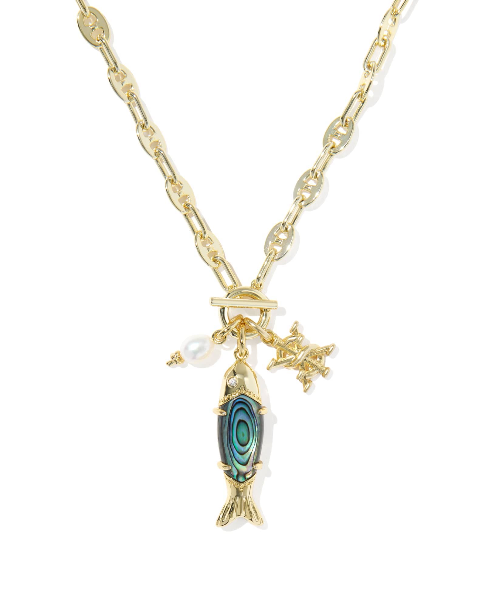 Parker Fish Gold Long Charm Necklace