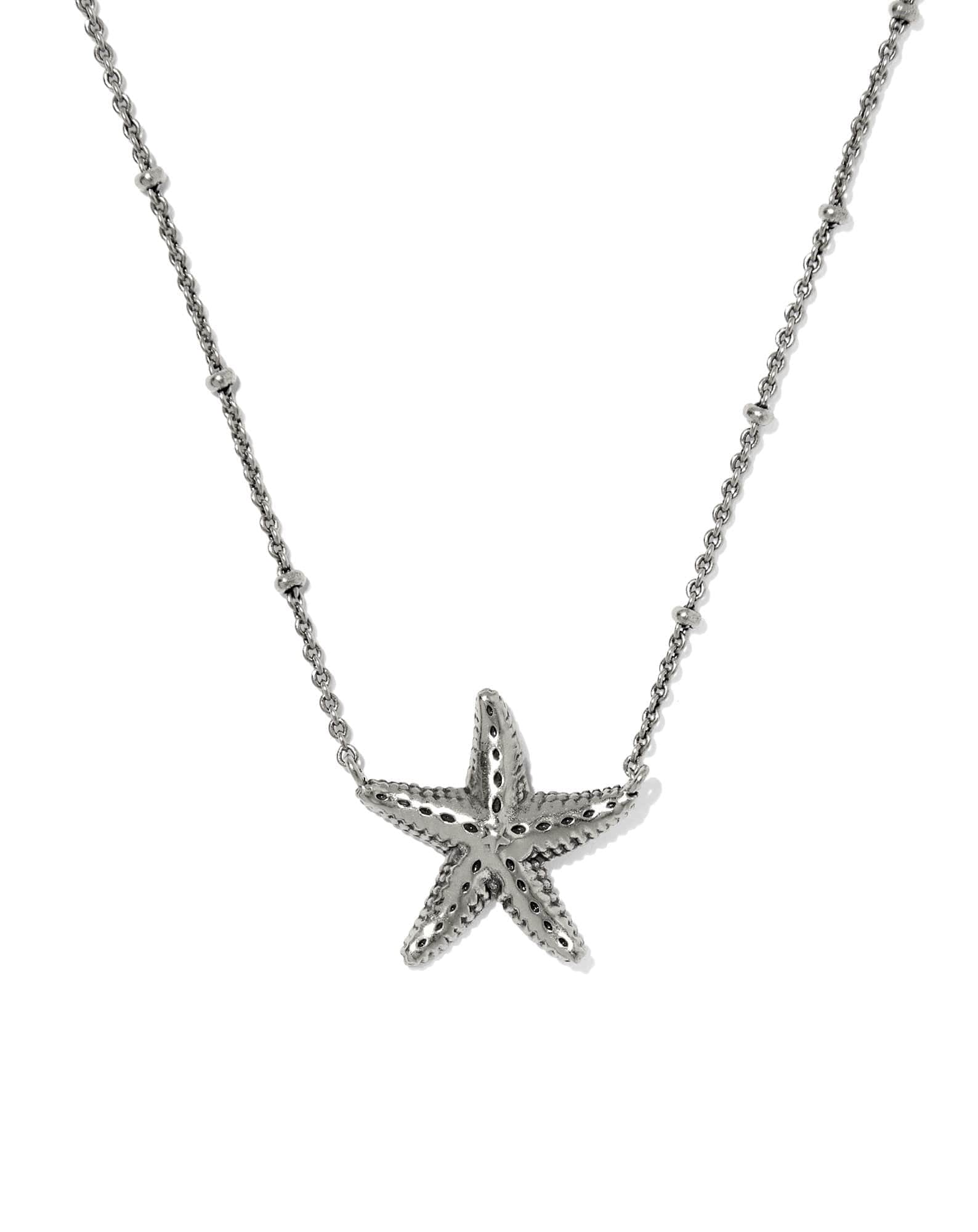 Parker Starfish Vintage Silver Metal Short Pendant Necklace