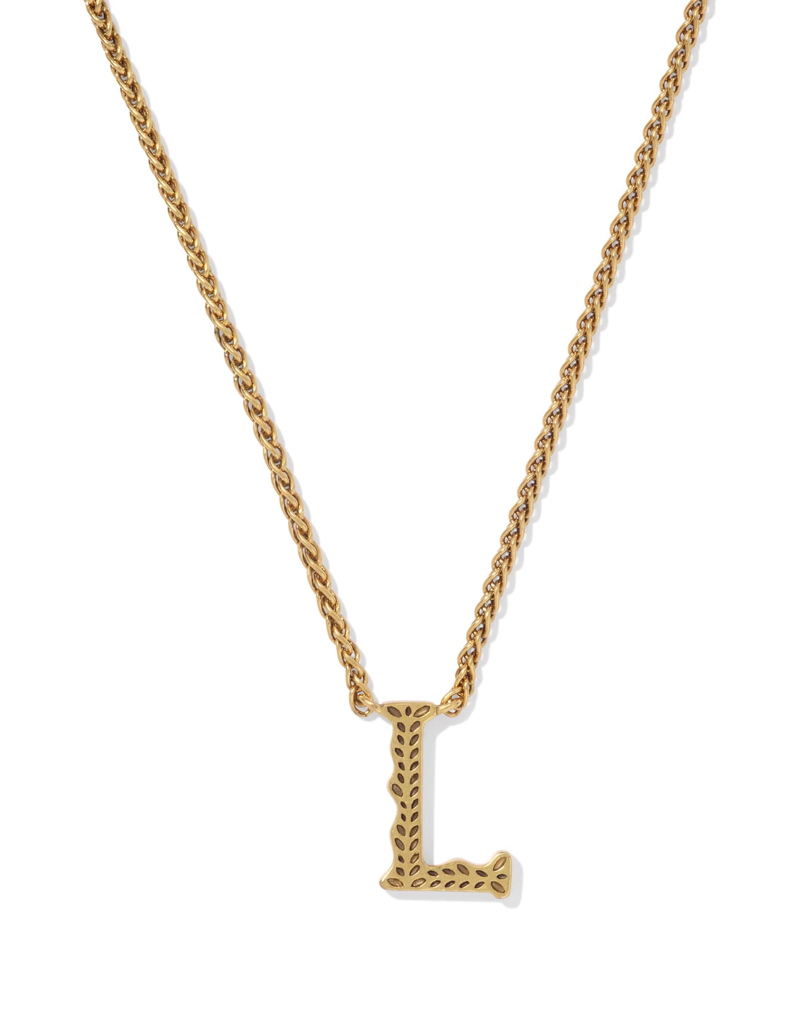 Beau Letter L Pendant Necklace in Vintage Gold