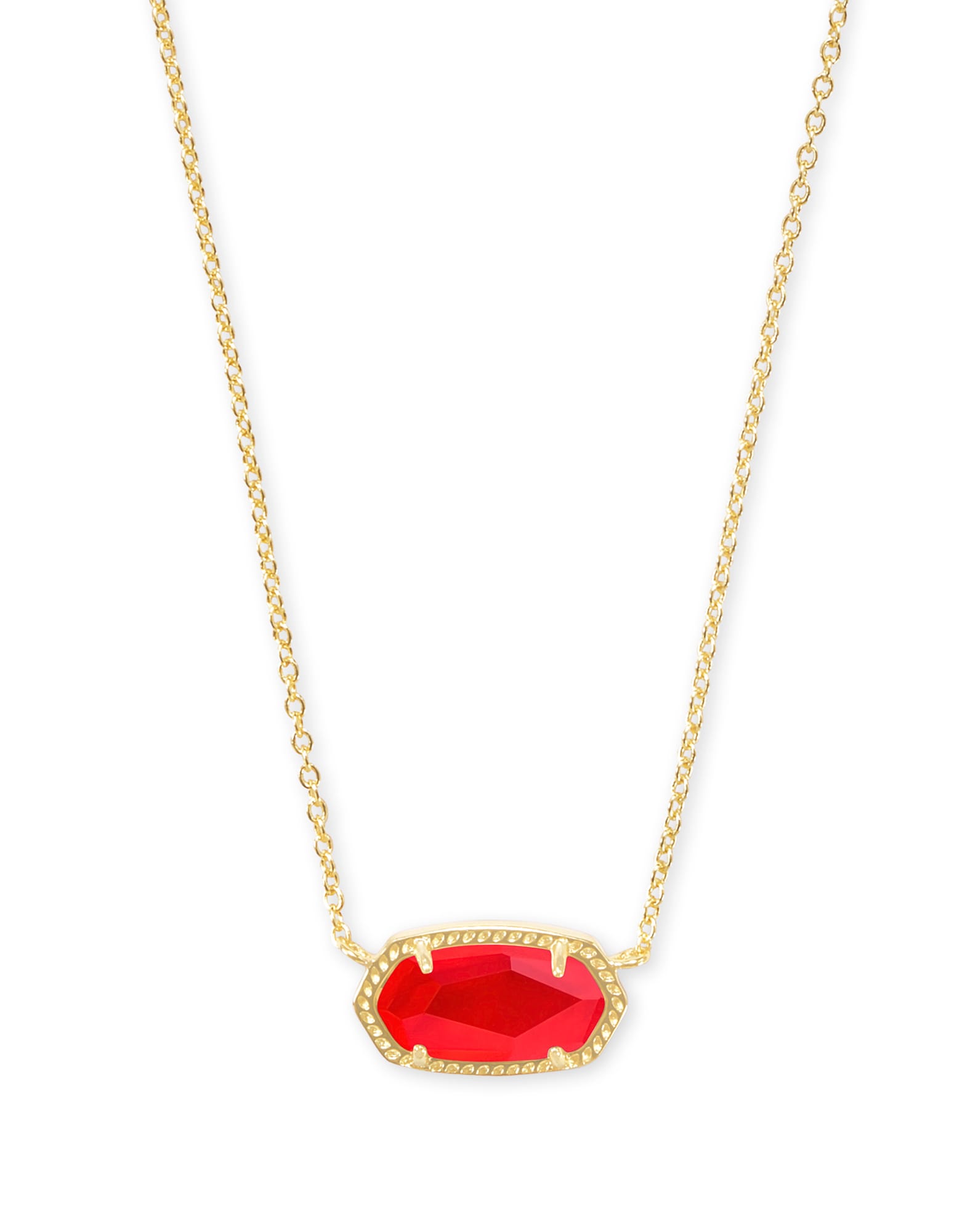 Elisa Gold Pendant Necklace in Red Illusion