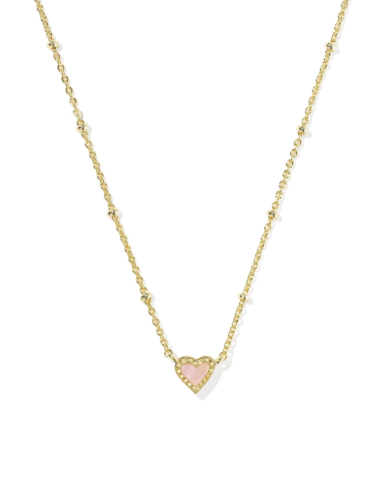 Mini Ari Heart Gold Satellite Short Pendant Necklace