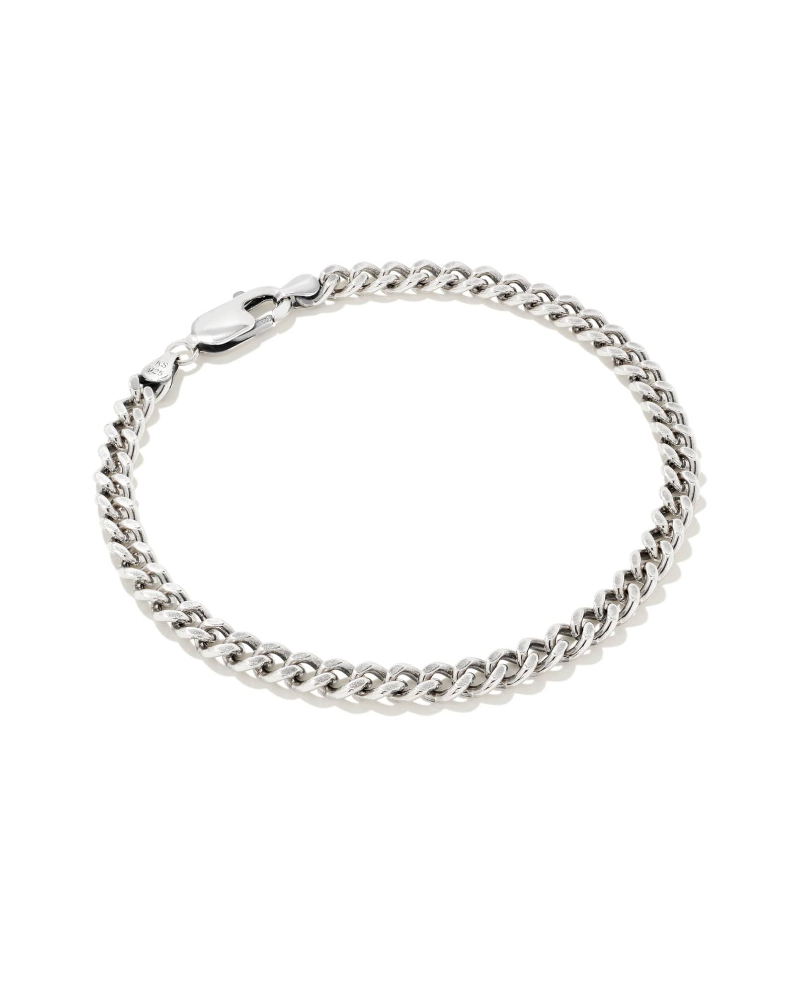 Curb Chain Bracelet in Oxidized Sterling Silver