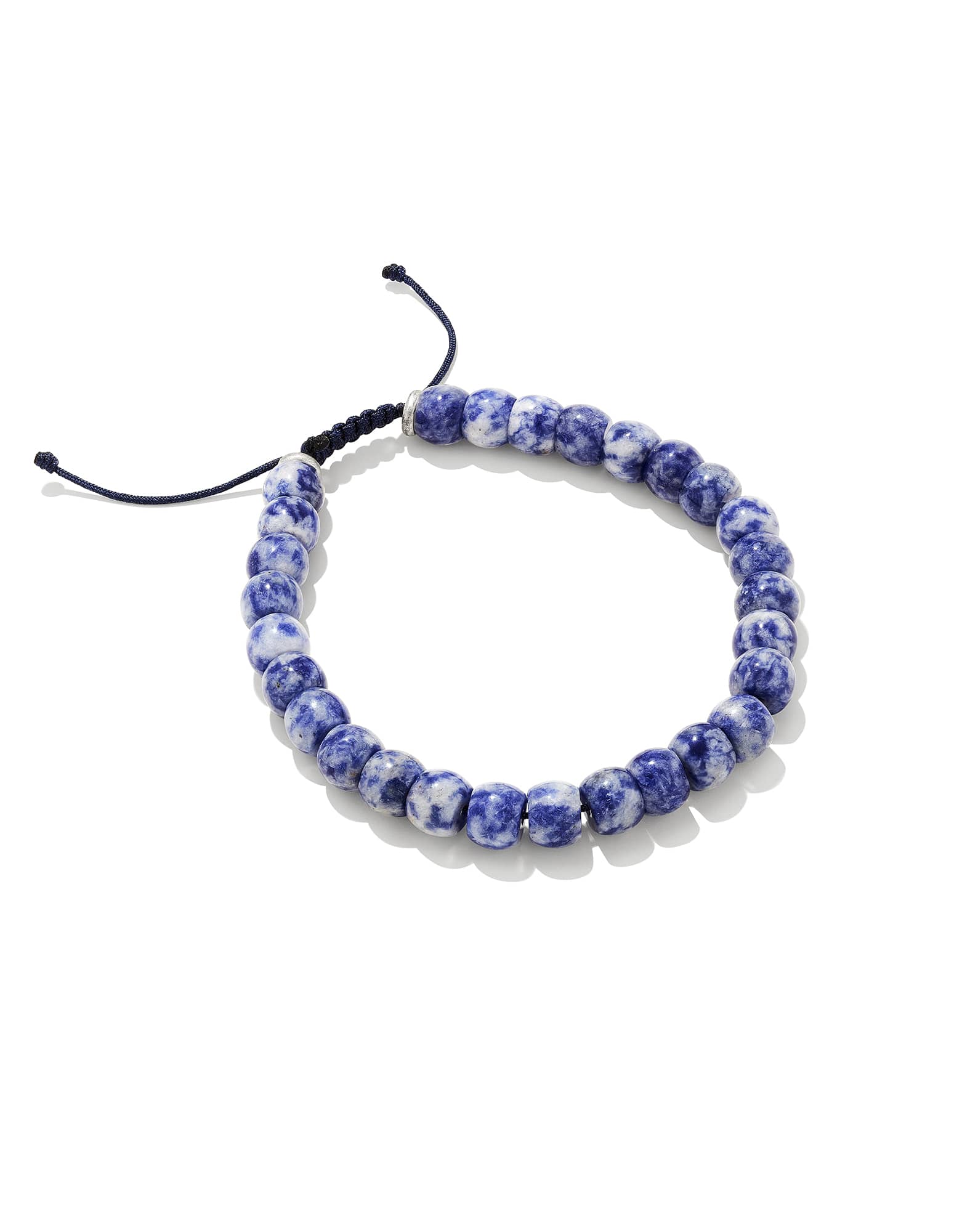 Cade Oxidized Sterling Silver Beaded Bracelet in Sodalite