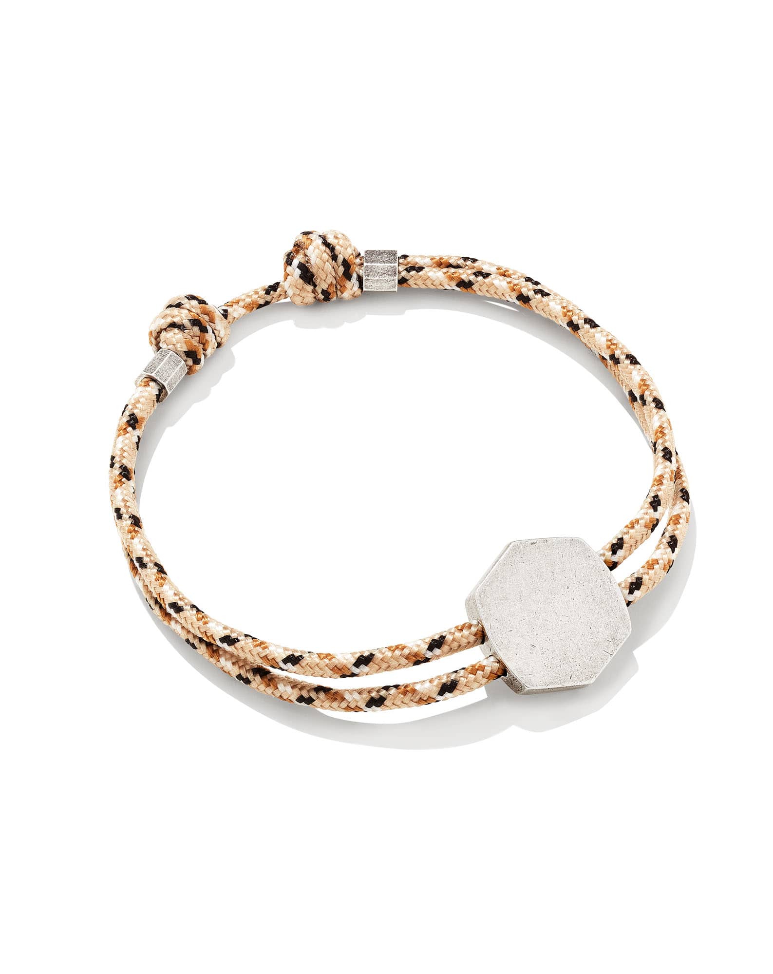 Kenneth Oxidized Sterling Silver Corded Engravable Bracelet in Neutral Mix