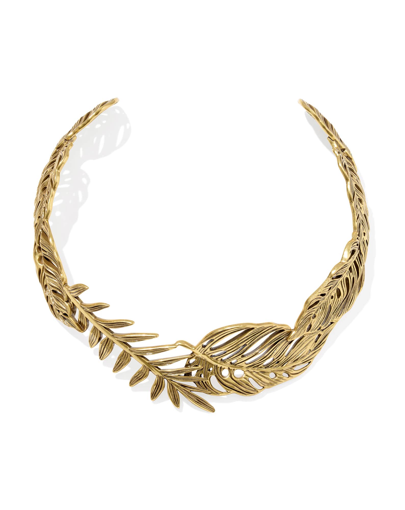 Kayla Vintage Gold Metal Statement Necklace