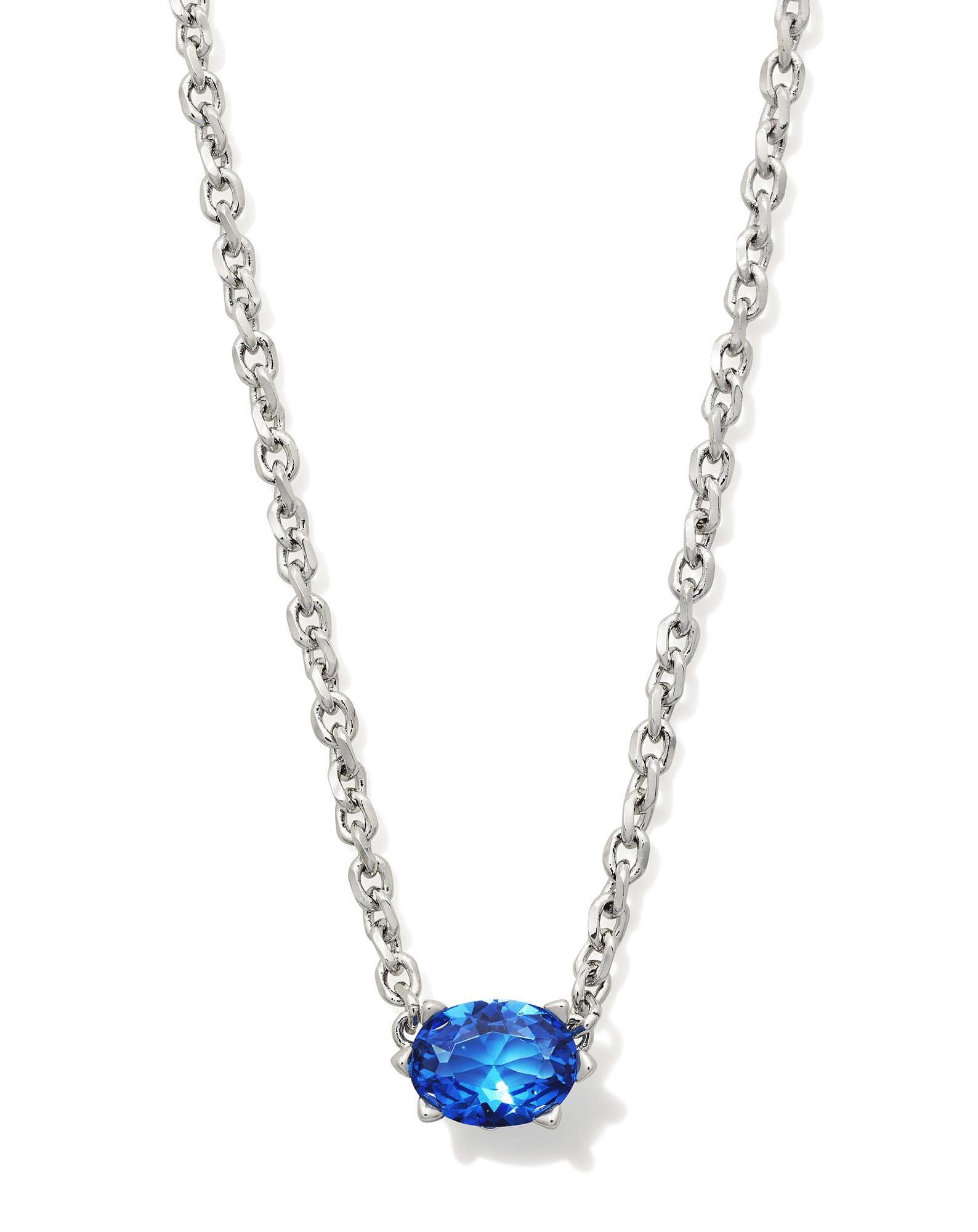 Cailin Silver Pendant Necklace in Blue Violet Crystal
