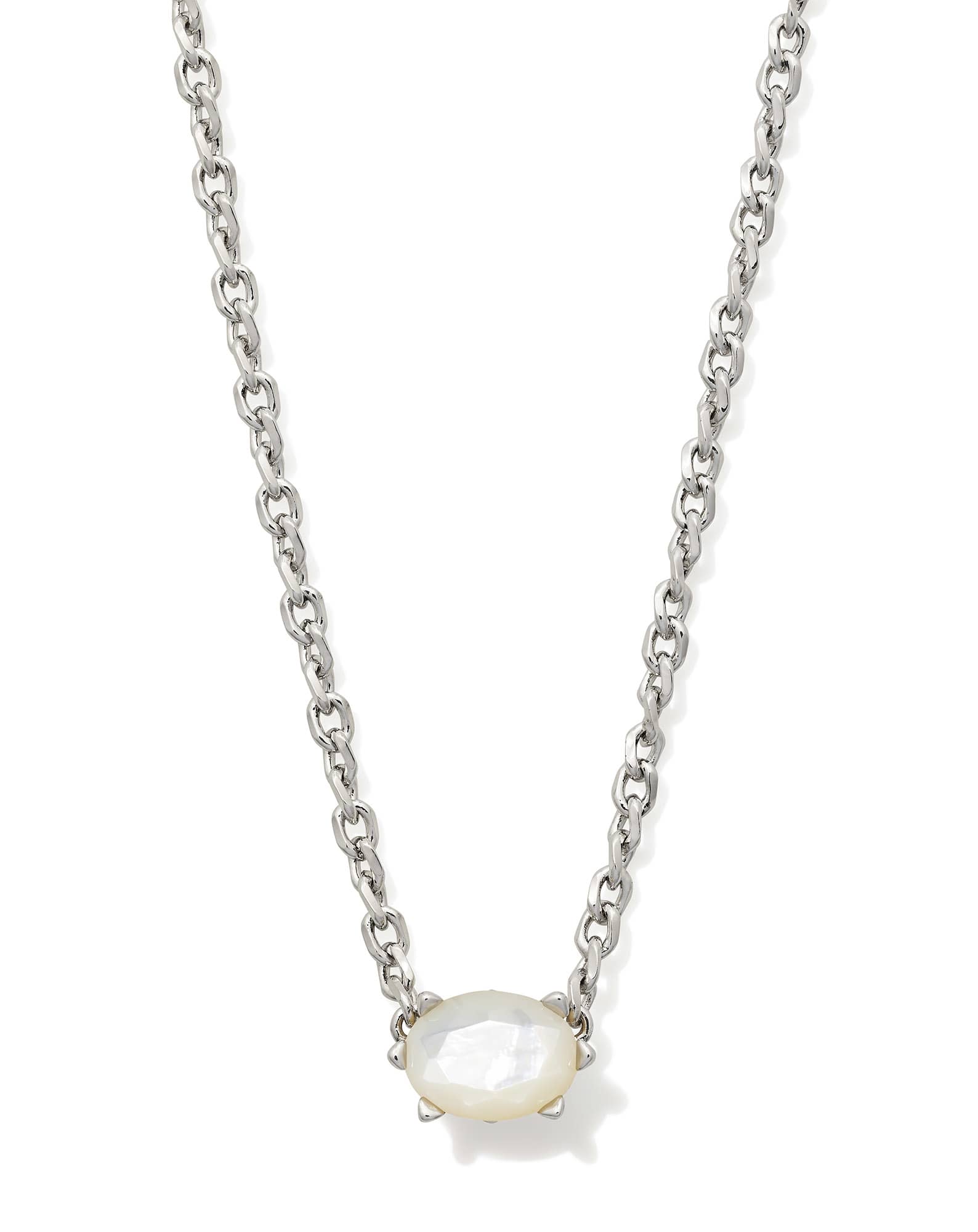 Cailin Silver Pendant Necklace in Ivory Mother-of-Pearl
