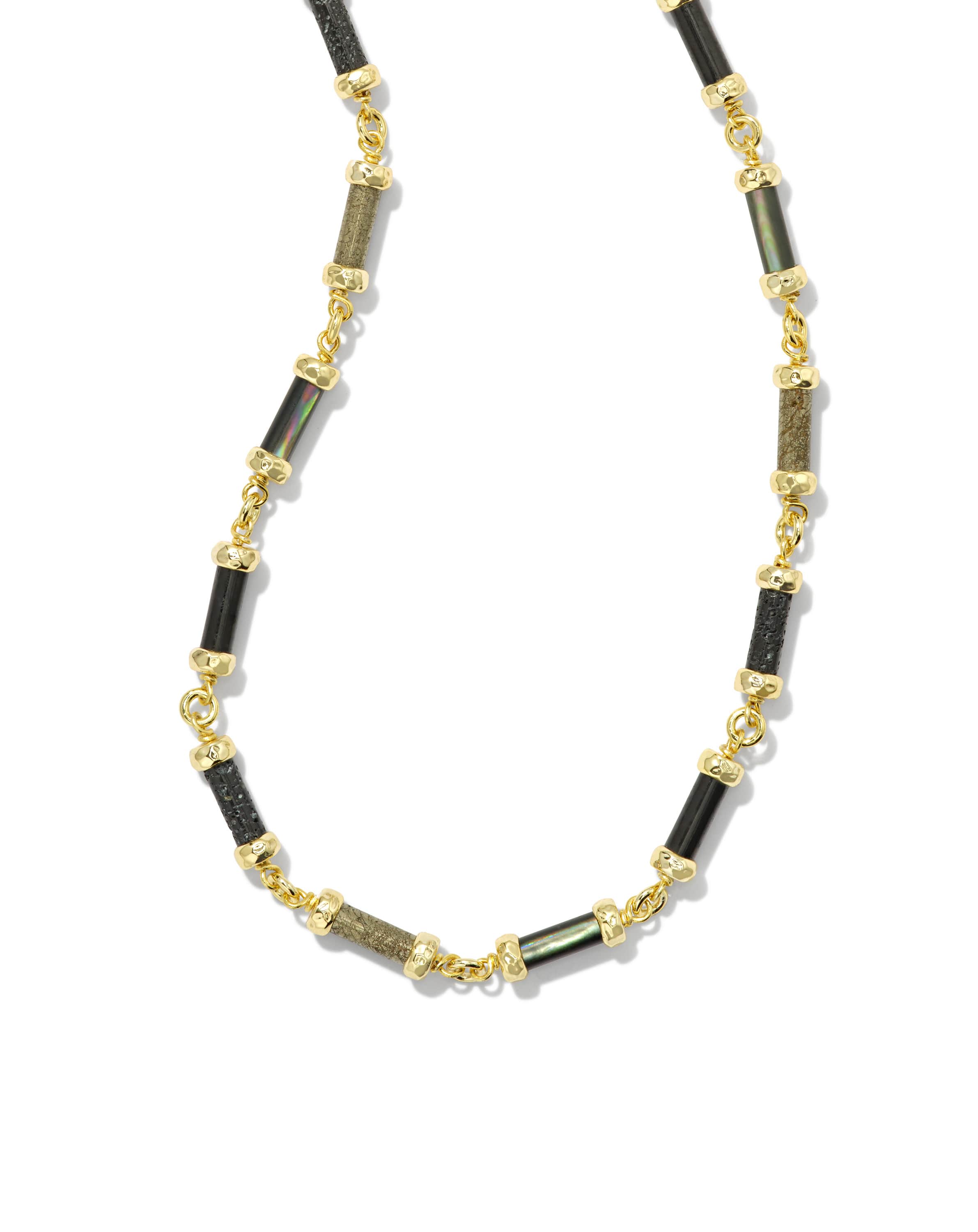 Gigi Gold Strand Necklace in Black Mix