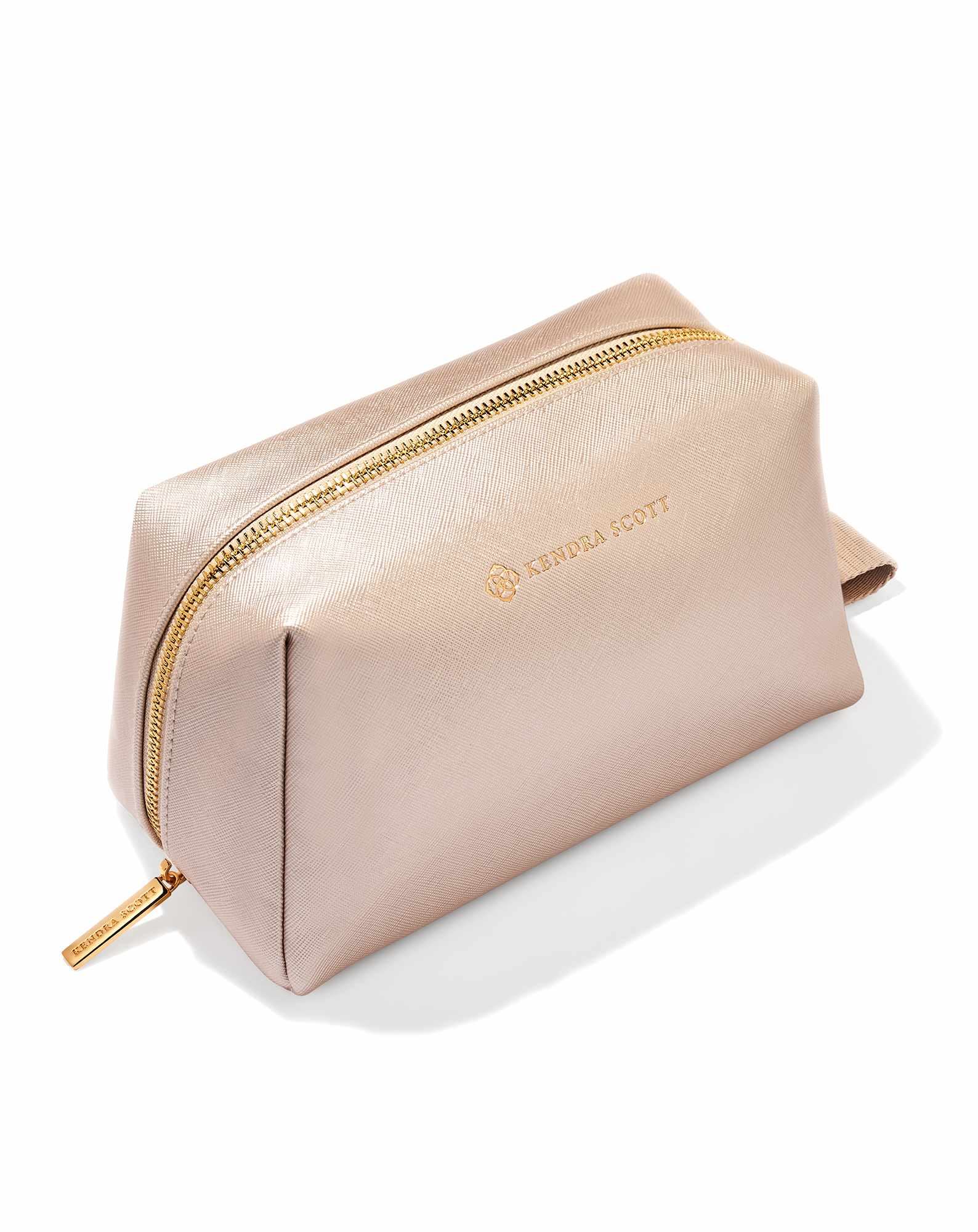 Large Cosmetic Zip Case in Champagne