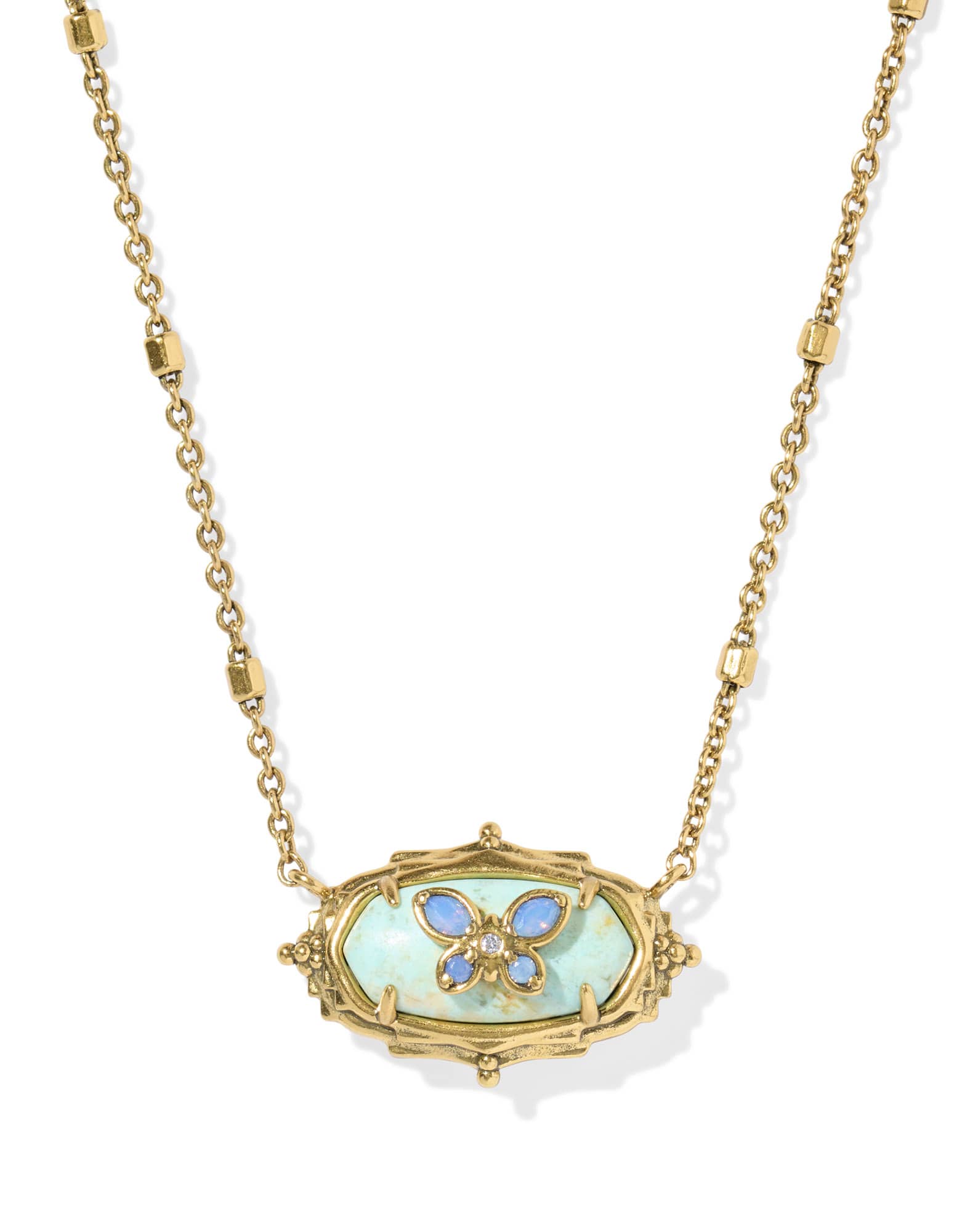 Dolly Parton x Kendra Scott Elisa Butterfly Vintage Gold Short Pendant Necklace