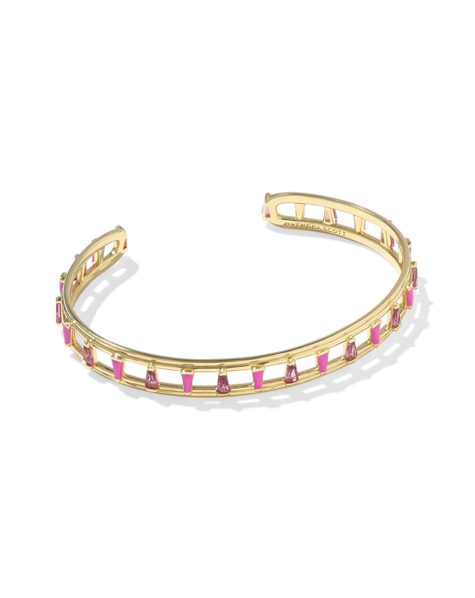 Kelsey Gold Cuff Bracelet in Pink Mix
