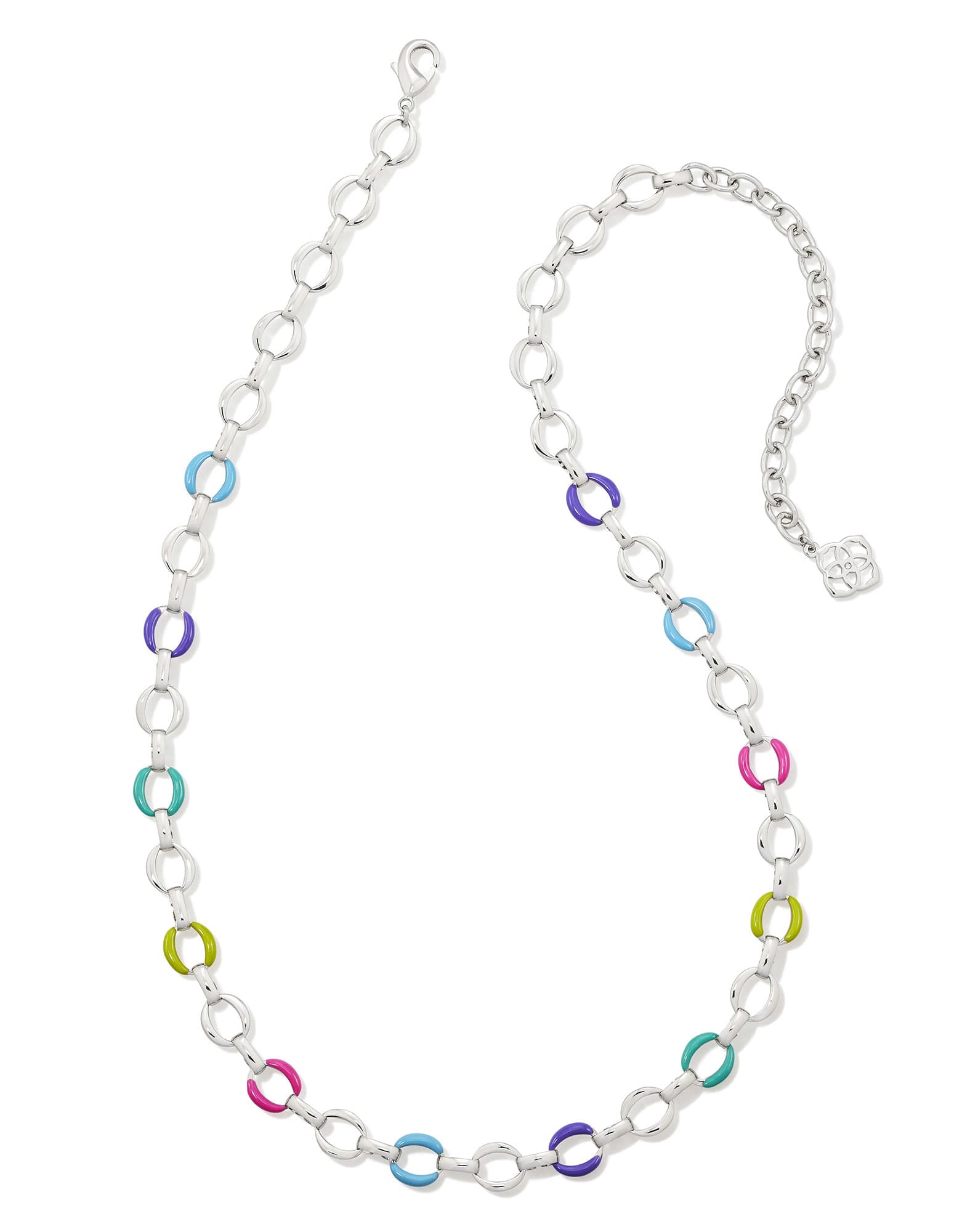 Kelsey Silver Chain Necklace in Multi Mix