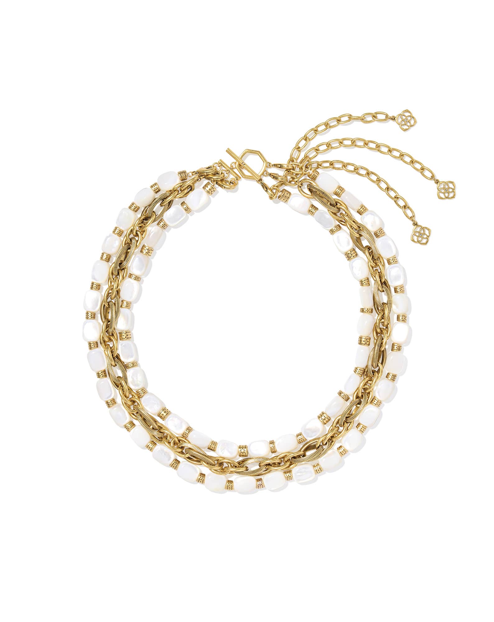 Melinda Vintage Gold Beaded Multi Strand Necklace