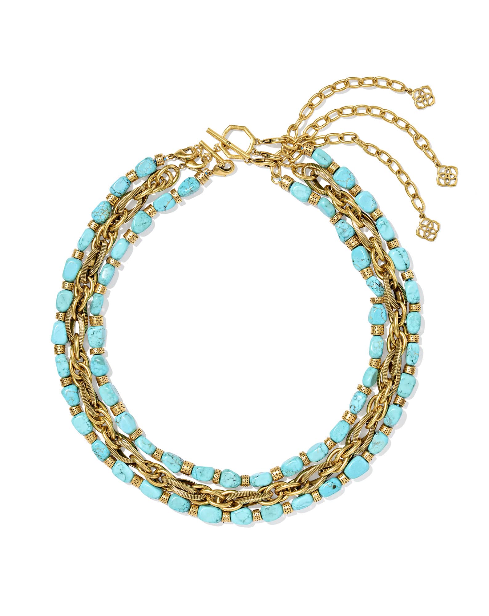 Melinda Vintage Gold Beaded Multi Strand Necklace