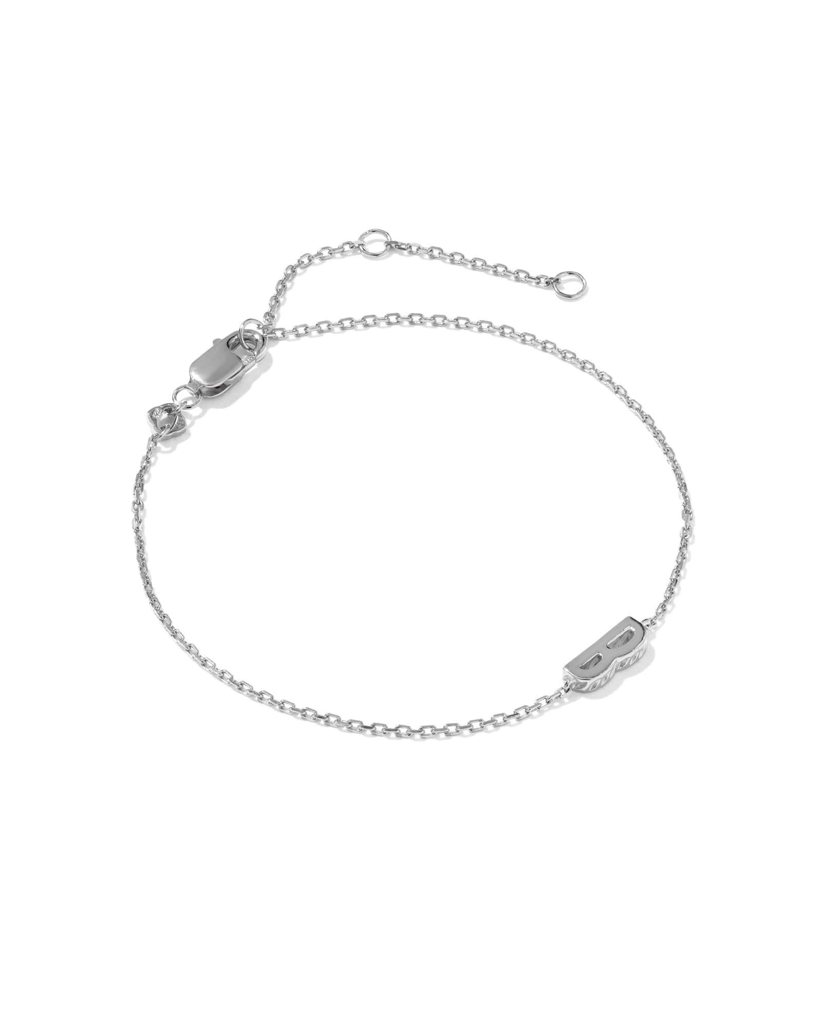 Letter B Sterling Silver Initial Bracelet