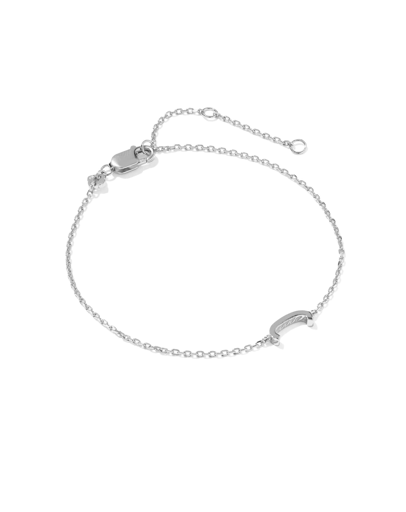 Letter C Sterling Silver Initial Bracelet