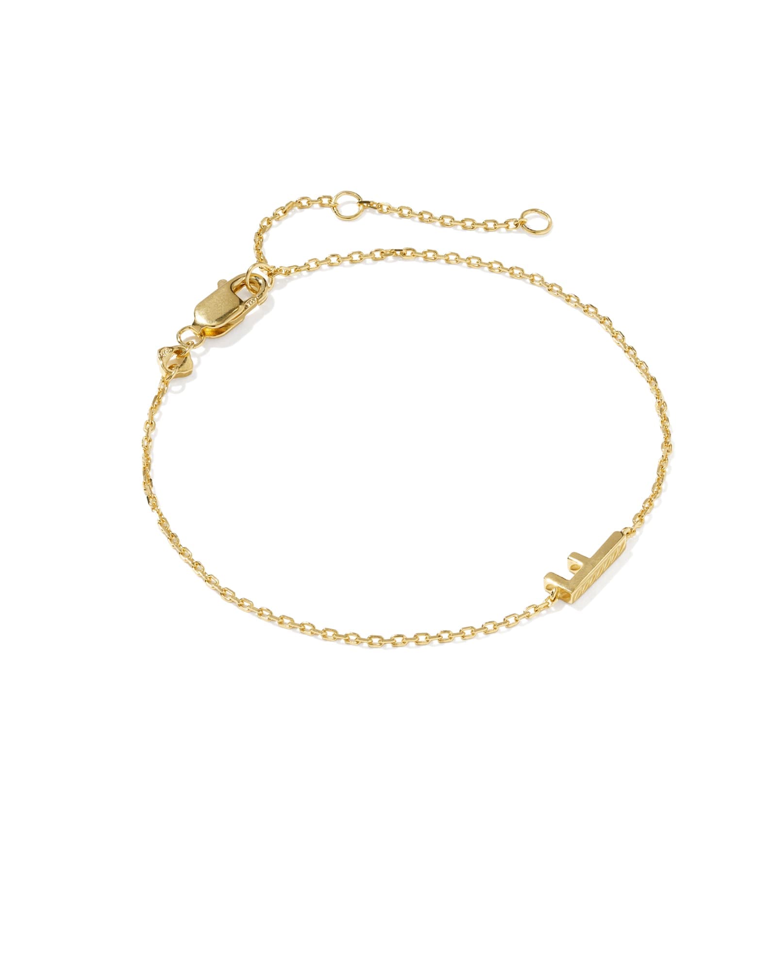 Letter F 18k Gold Vermeil Initial Bracelet