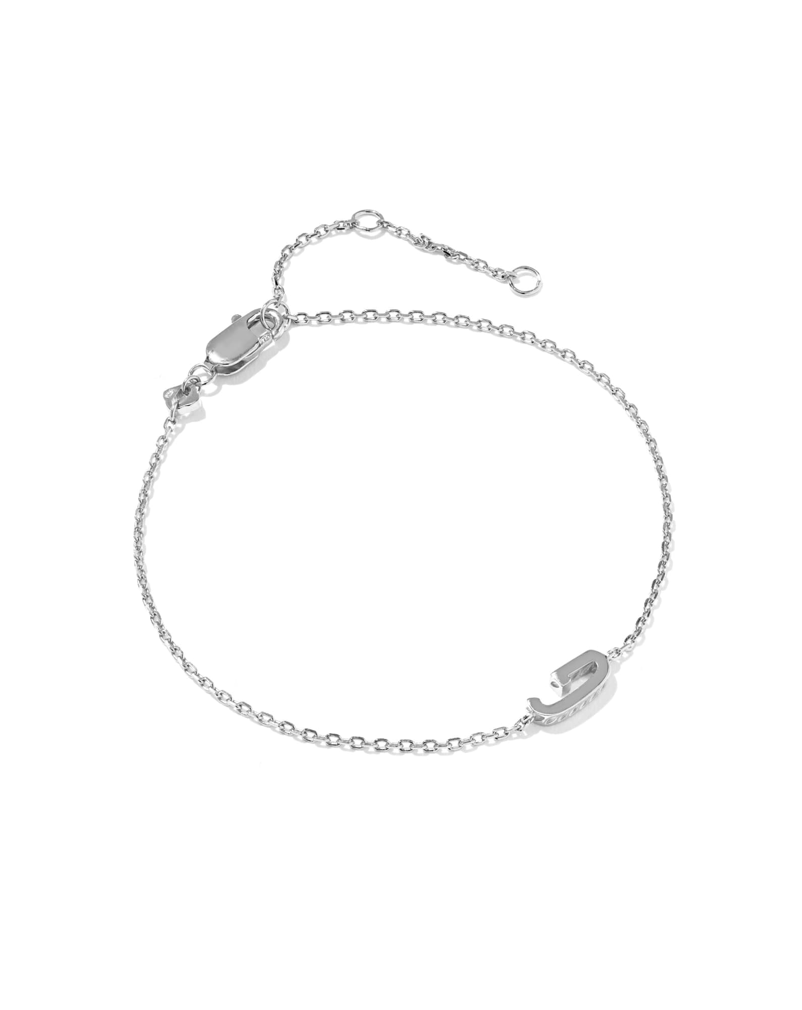 Letter G Sterling Silver Initial Bracelet