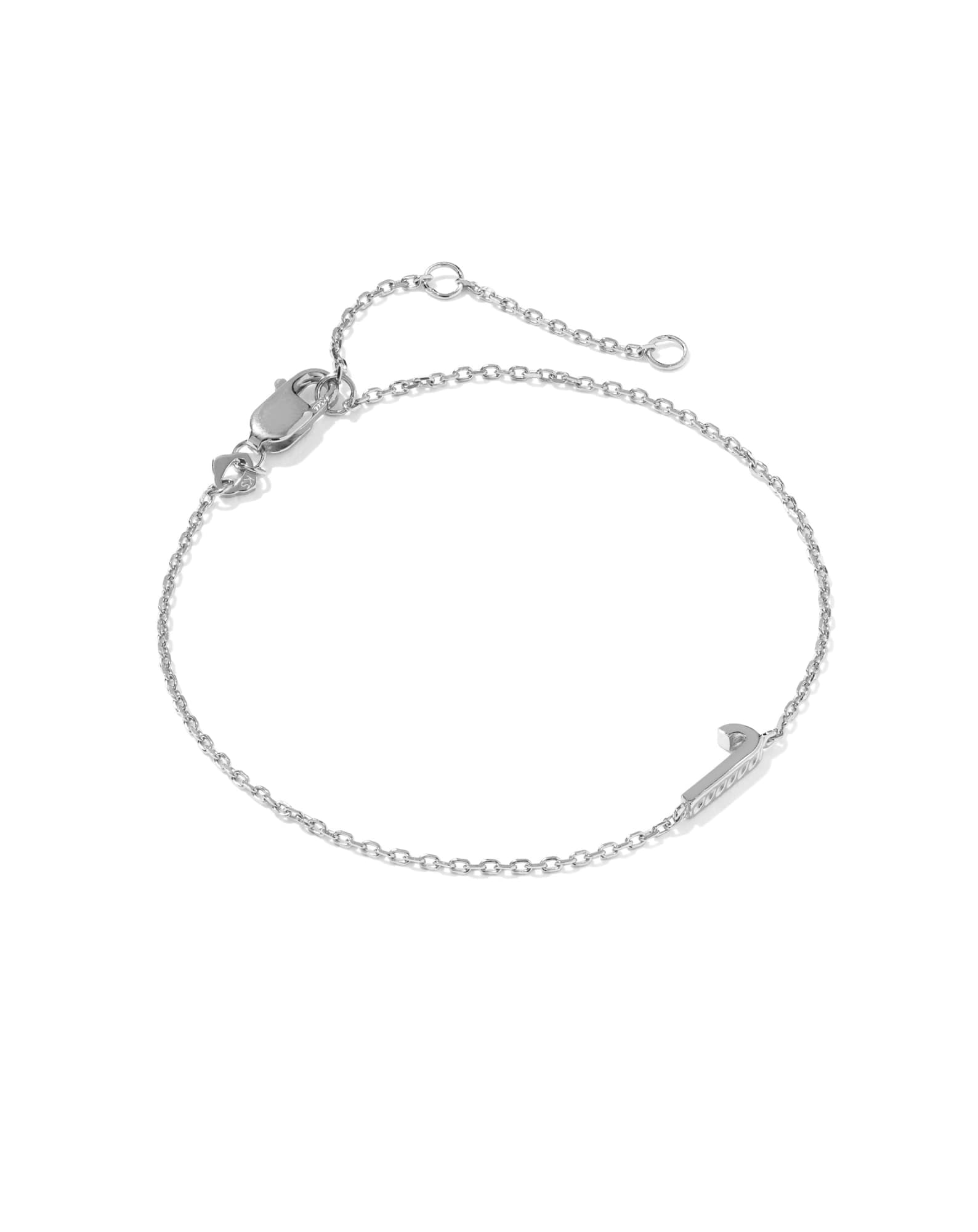 Letter J Sterling Silver Initial Bracelet
