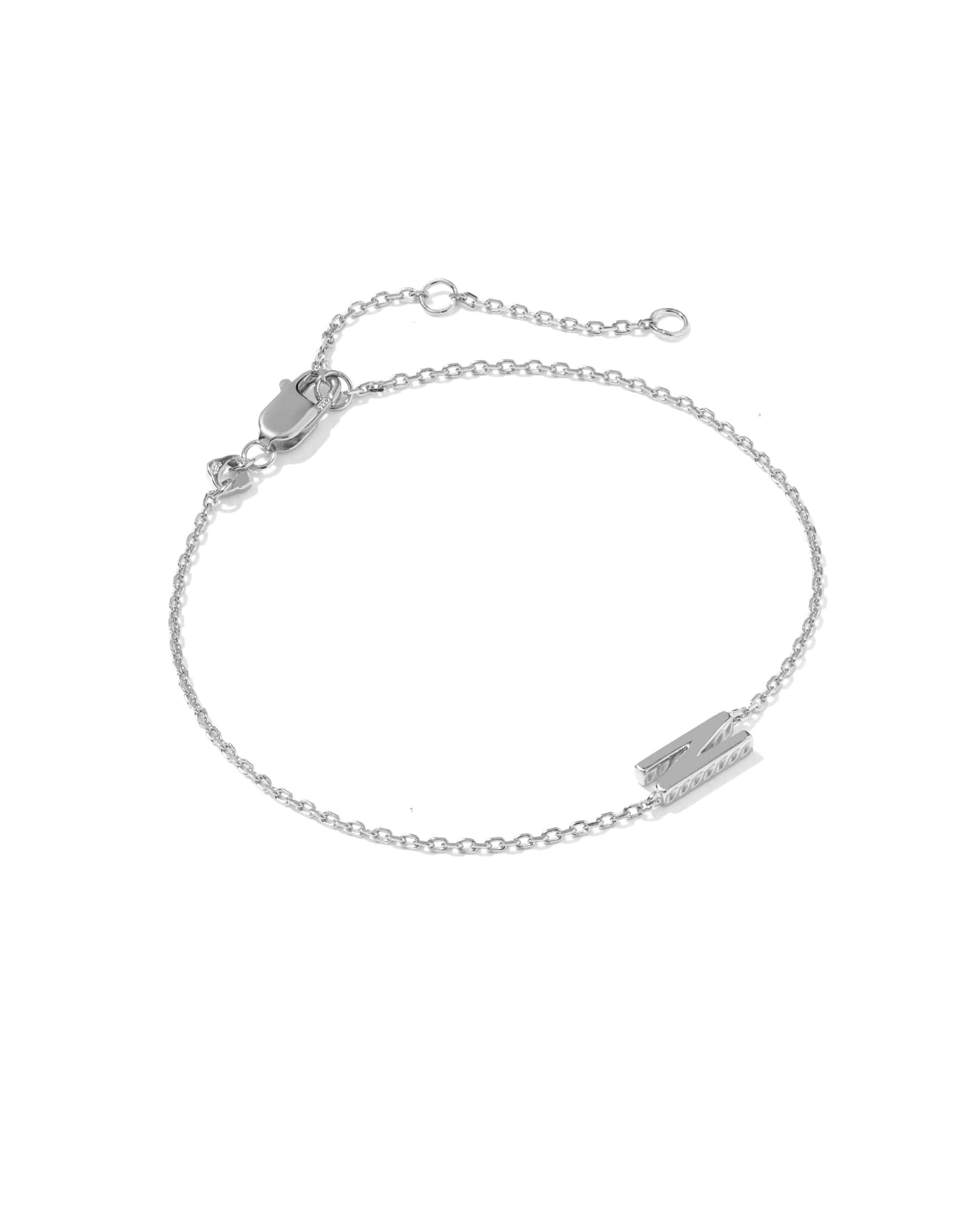 Letter N Sterling Silver Initial Bracelet