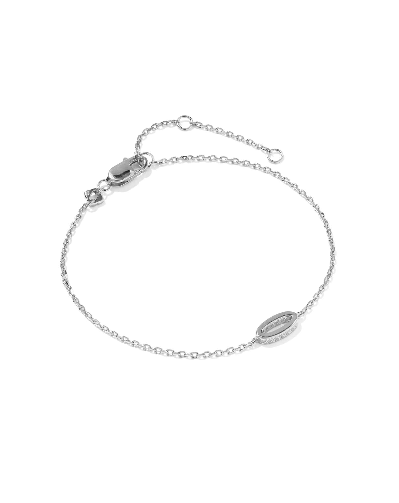 Letter O Sterling Silver Initial Bracelet