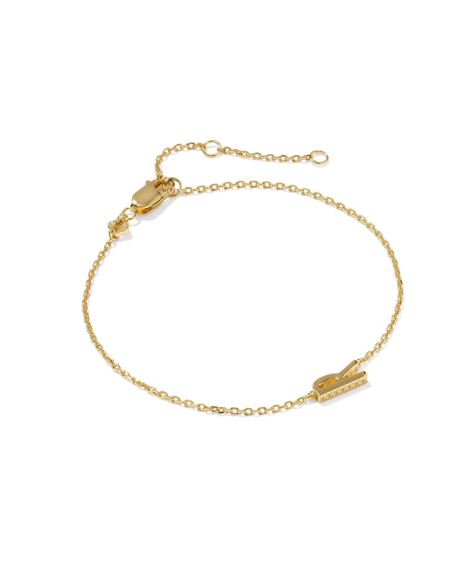 Letter R 18k Gold Vermeil Initial Bracelet