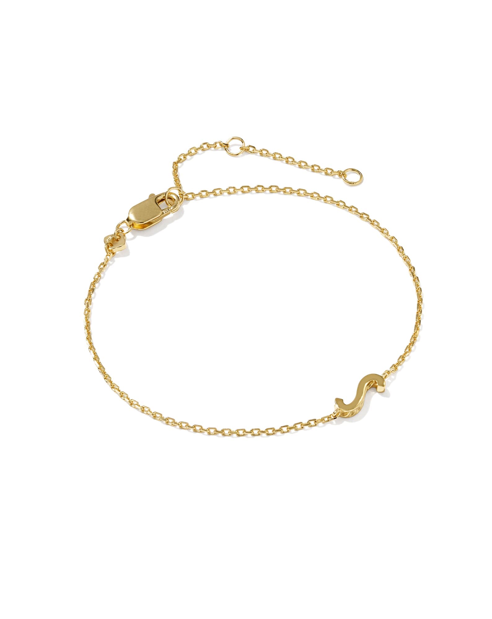 Letter S 18k Gold Vermeil Initial Bracelet