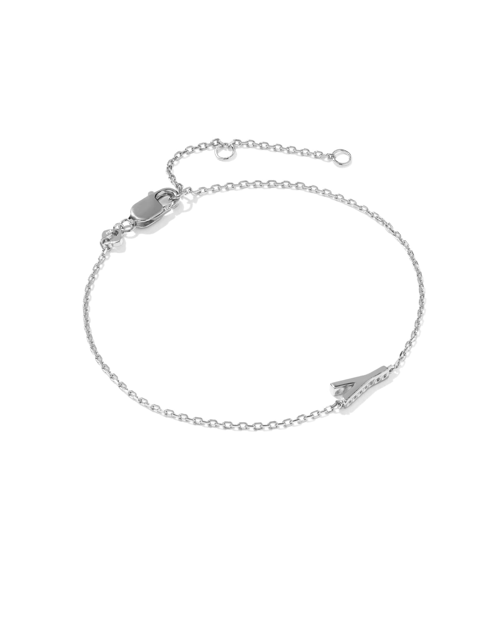 Letter Y Sterling Silver Initial Bracelet