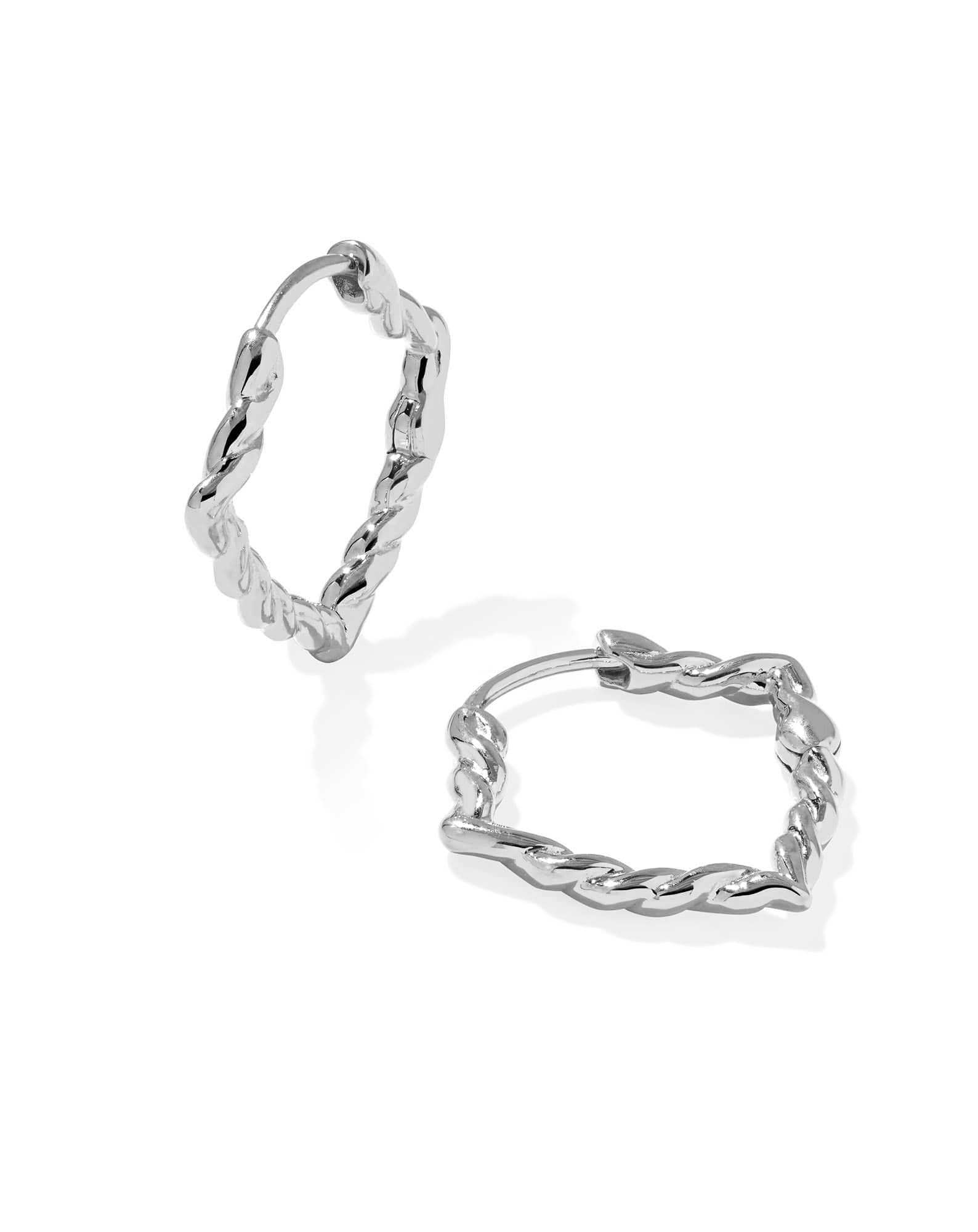 Alex Twist Sterling Silver Huggie Earrings