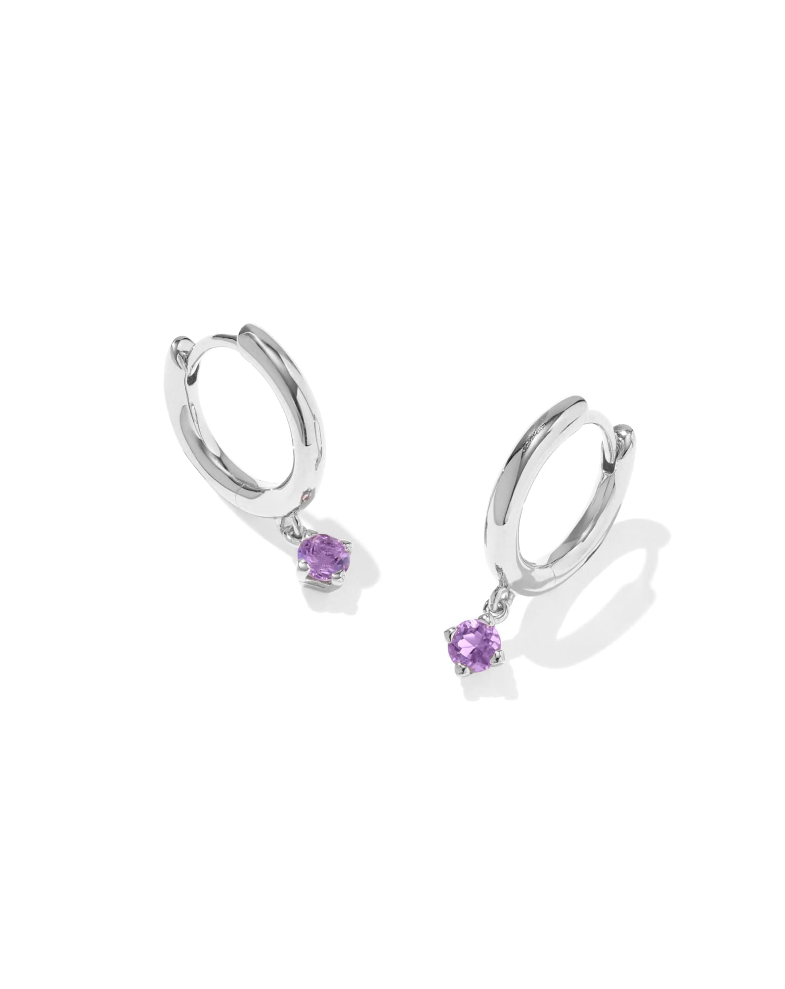 Maisie Sterling Silver March Huggie Earrings