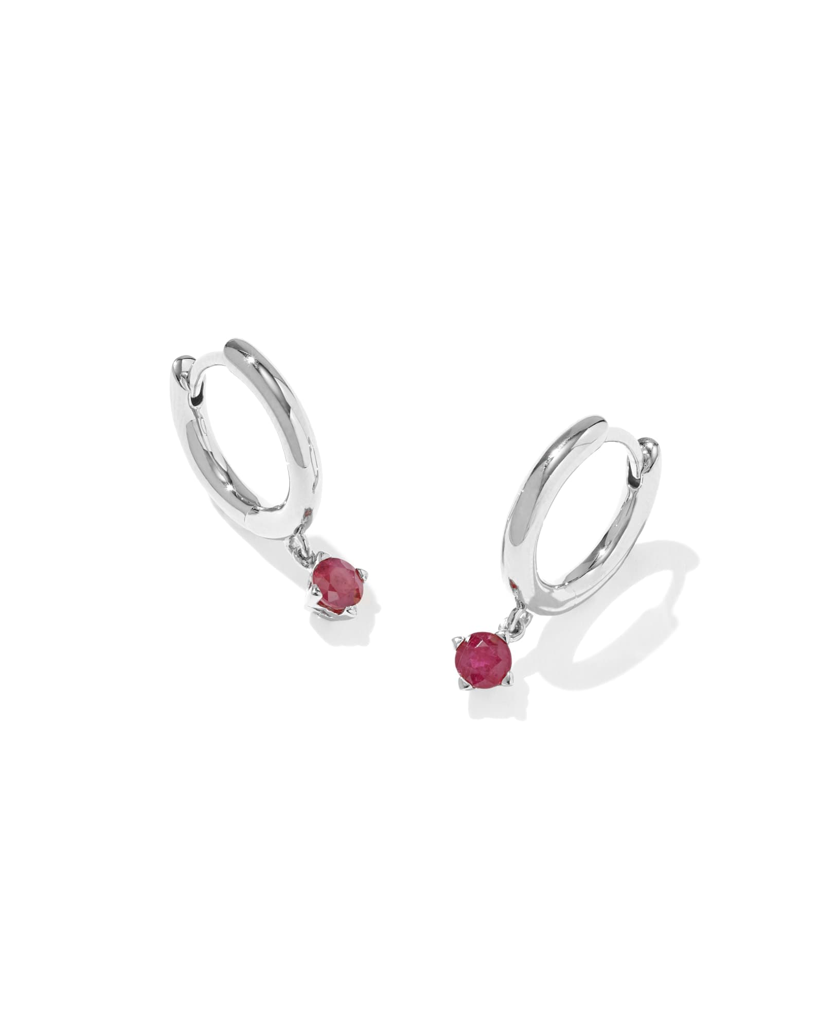 Maisie Sterling Silver July Huggie Earrings
